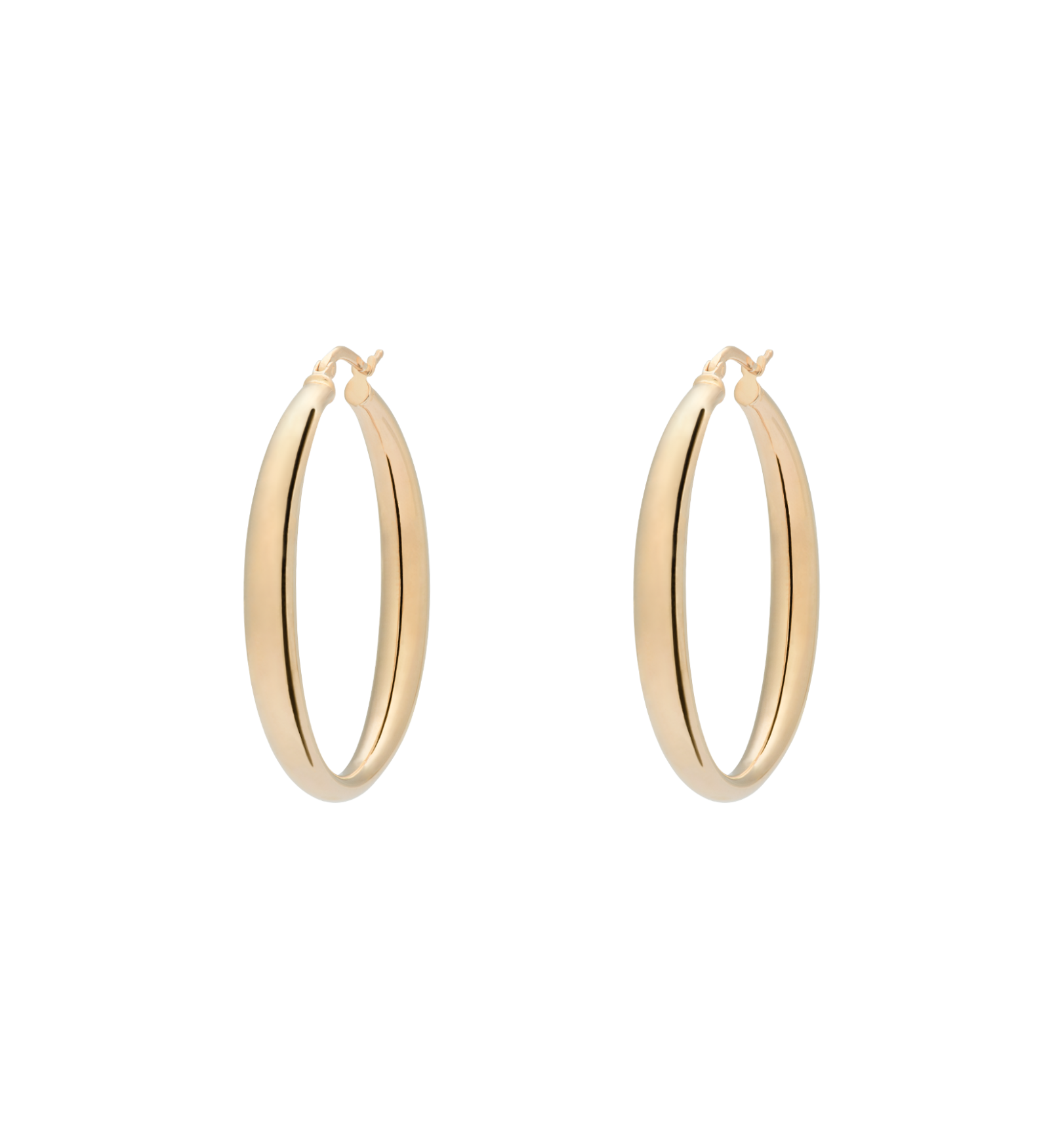 Sculpted Plain Hoop Earrings - Gold Plated