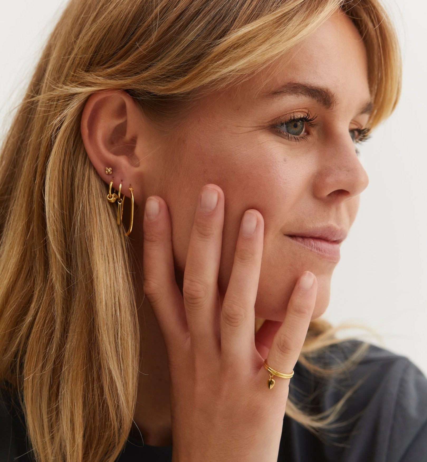 Schitterende Muse Pinky Ring - Verguld