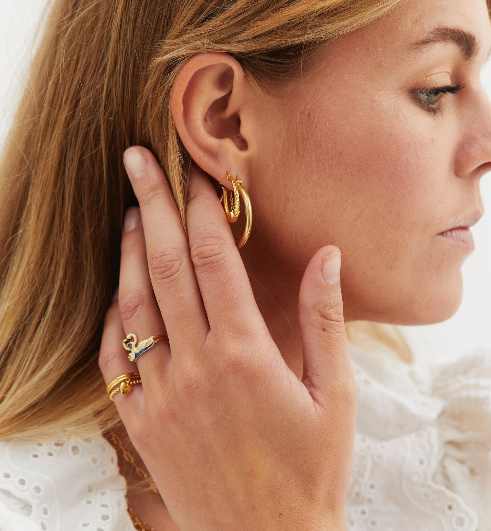 Schitterende Muse Pinky Ring - Verguld