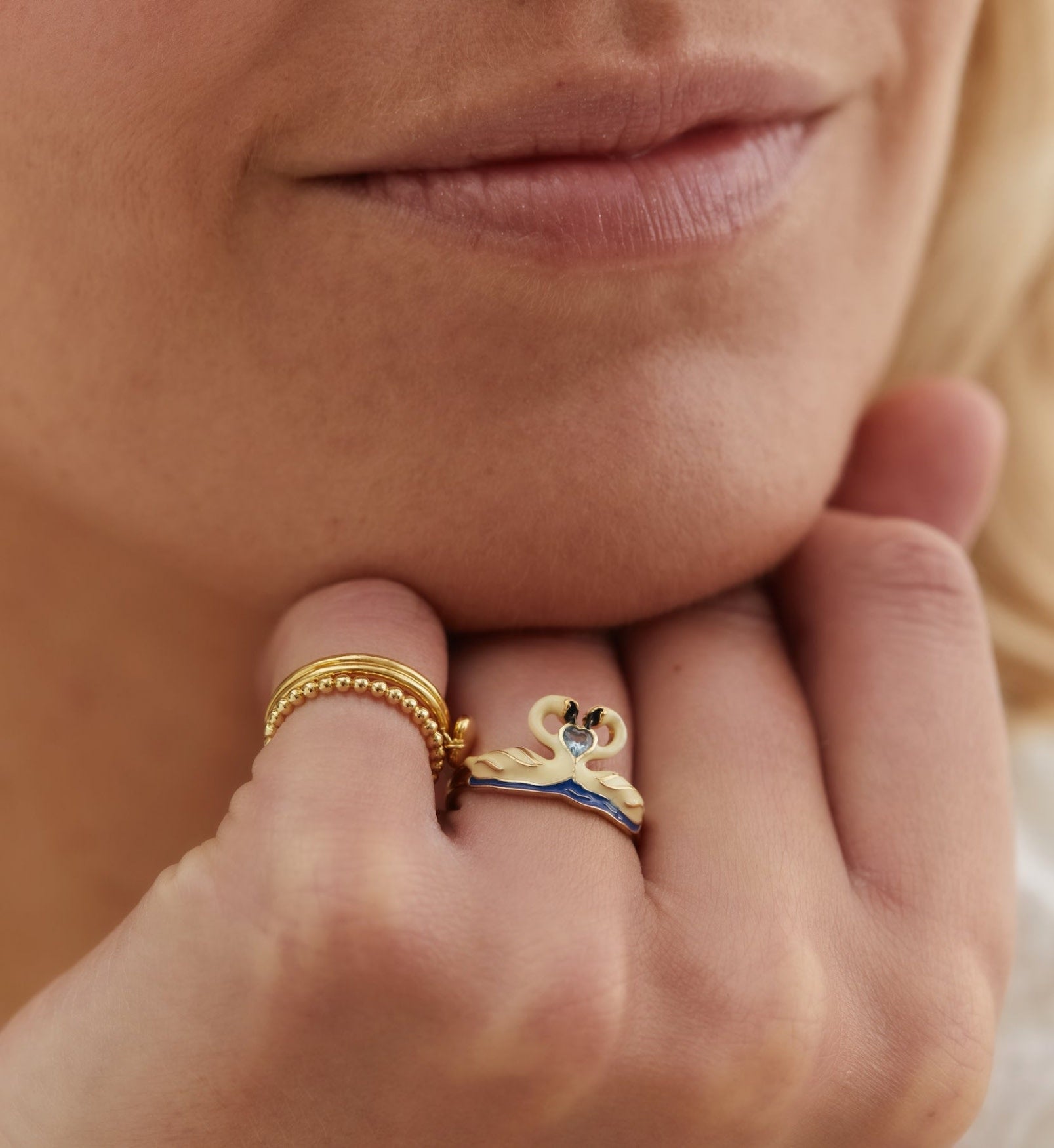 Schitterende Muse Pinky Ring - Verguld