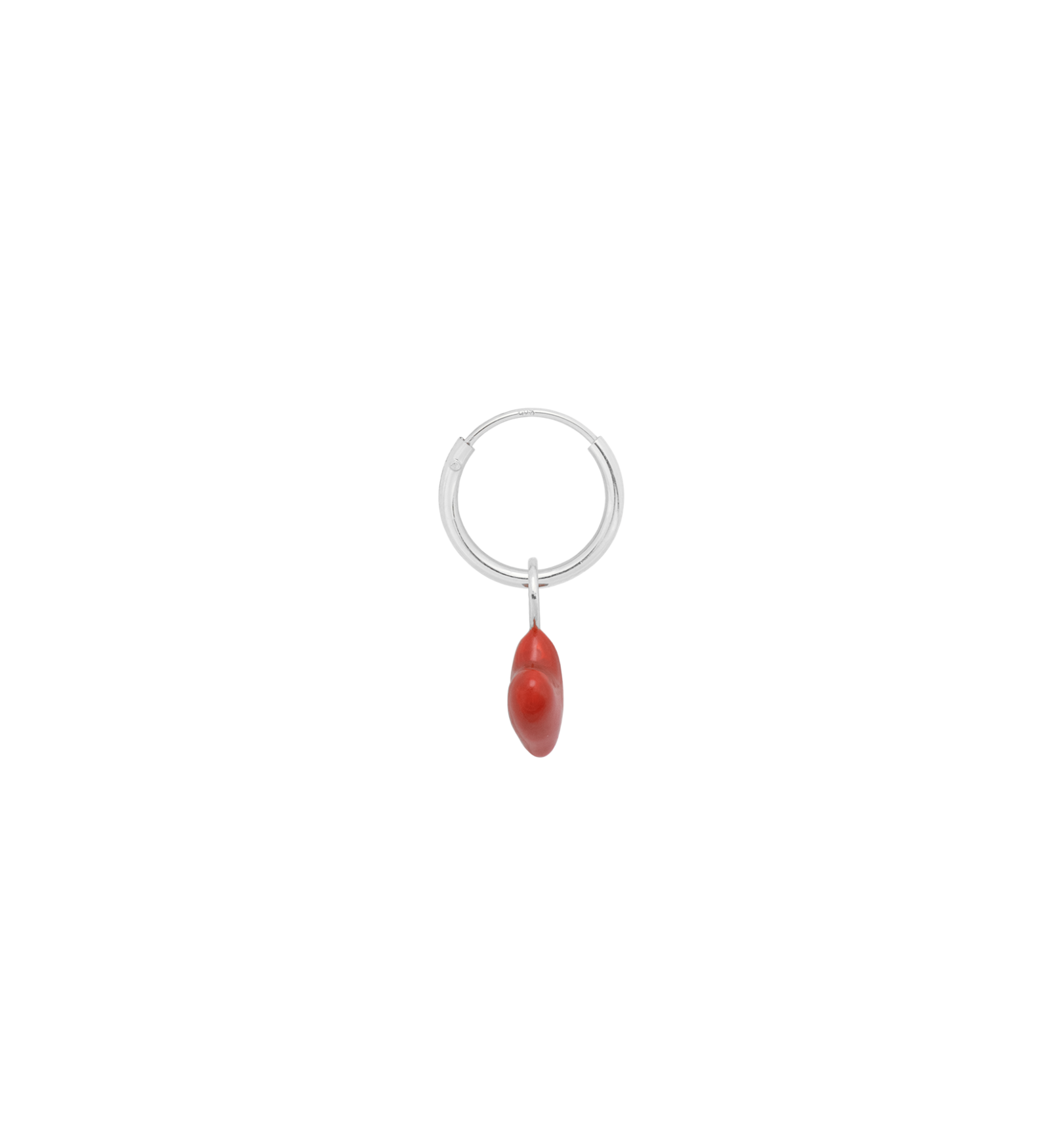 Single heart beart ring earring - Silver