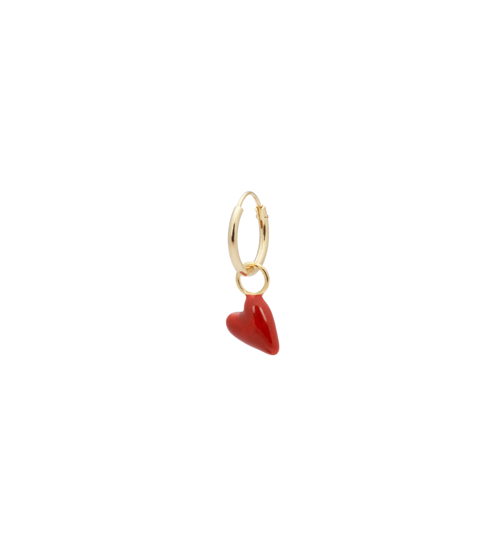 Single heart beart ring earring - Gold