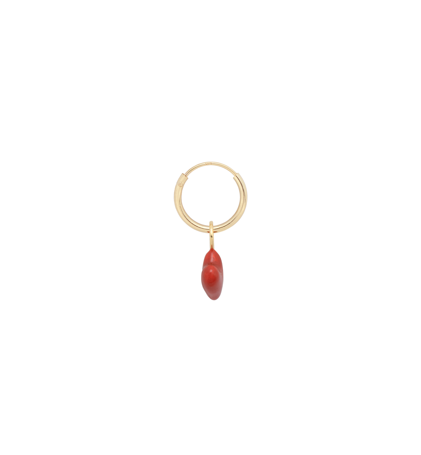 Single heart beart ring earring - Gold