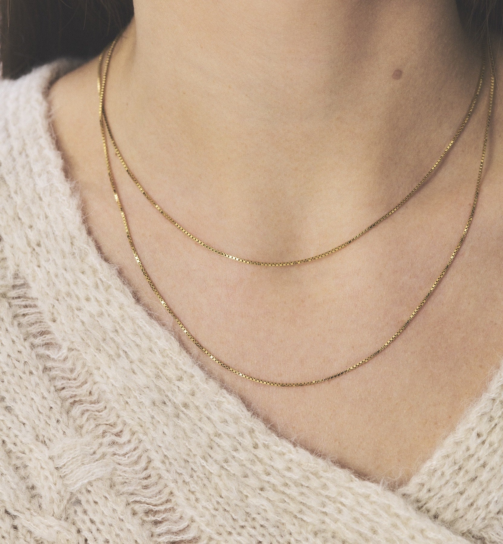 Venetiaanse Effen Halsketting - Verguld