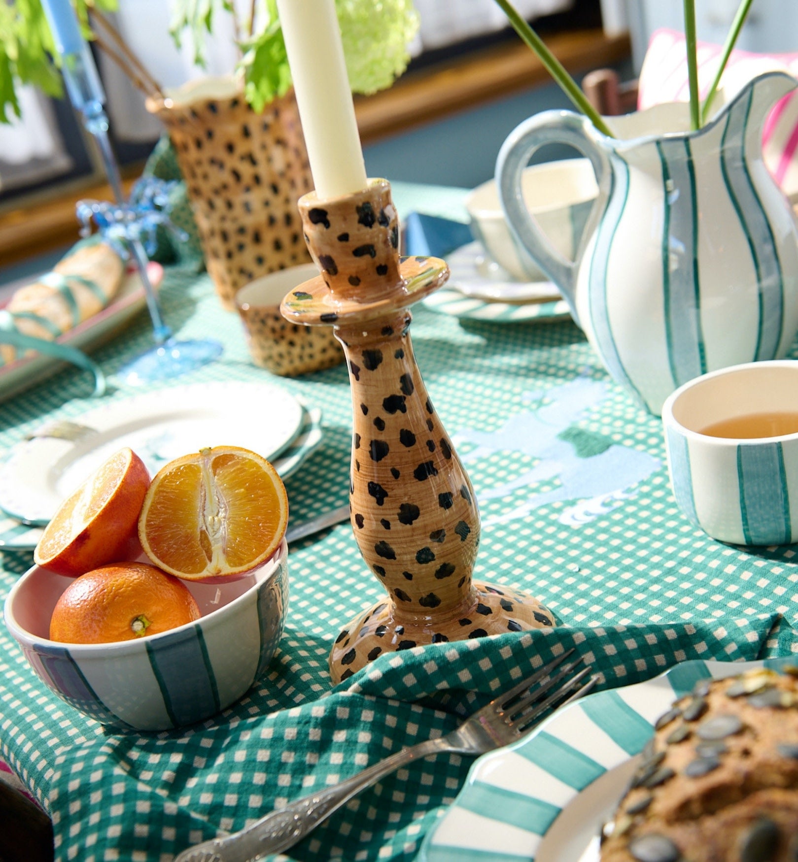 Leopard Candle Holder - Brown