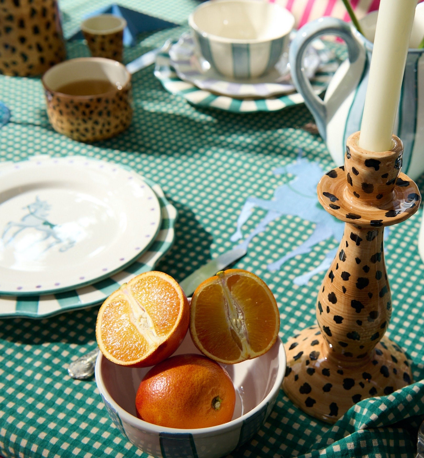 Leopard Candle Holder - Brown