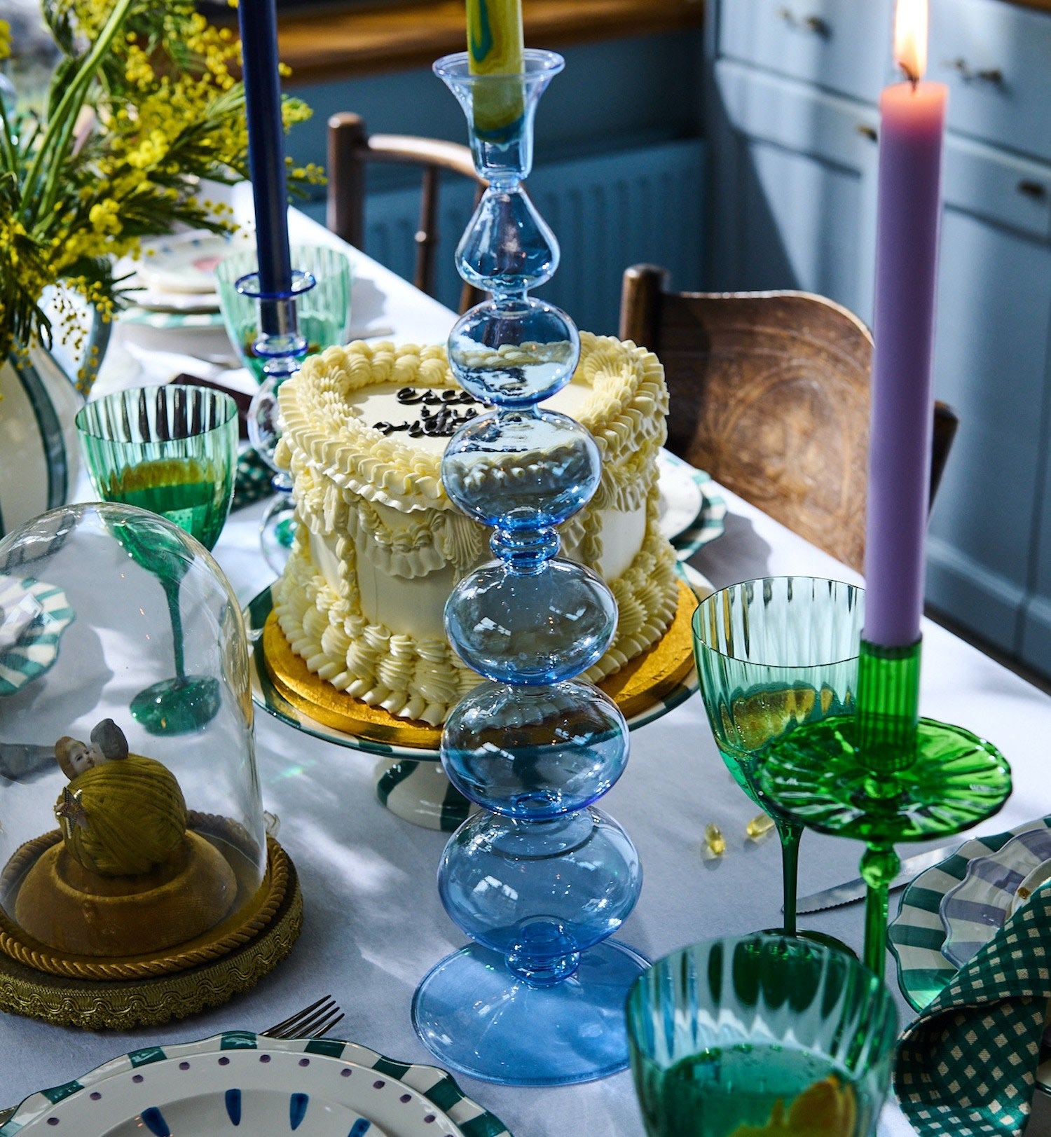 Stone Balloon Holder - Blue