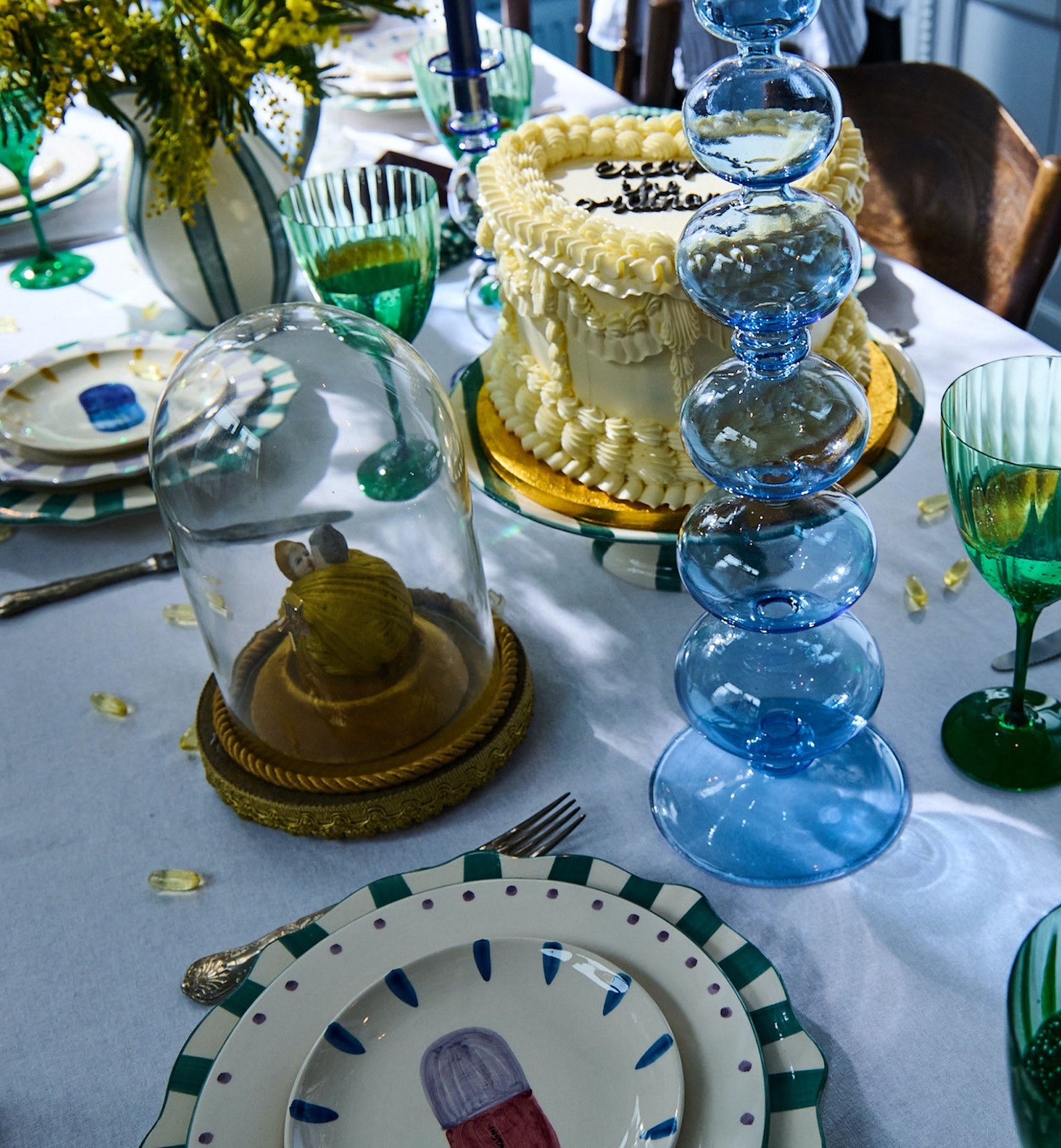 Stone Balloon Holder - Blue