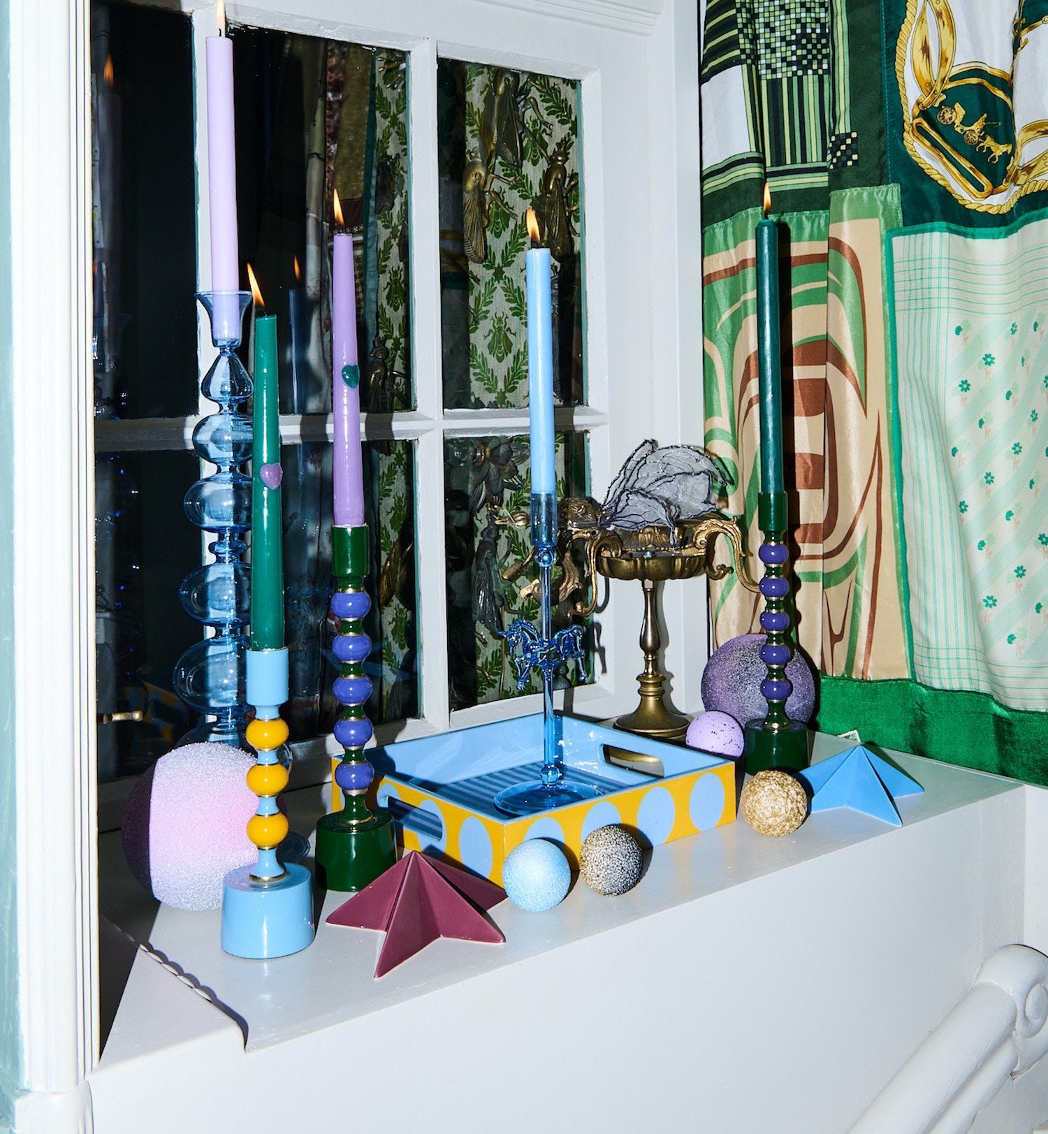 Stone Balloon Holder - Blue