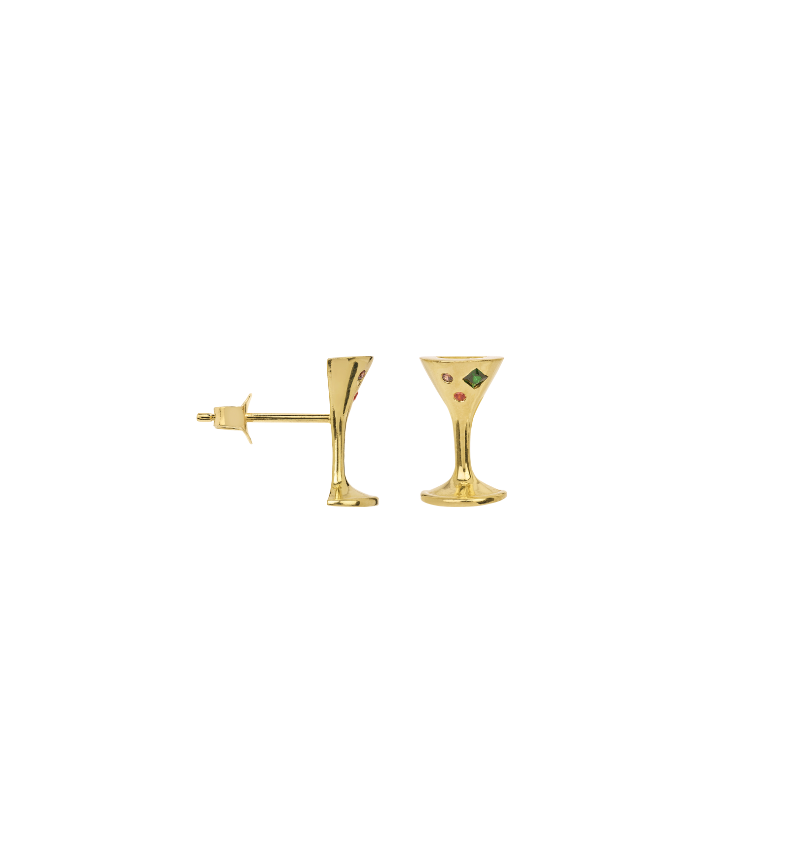 Single Goblet Stud - Gold Plated
