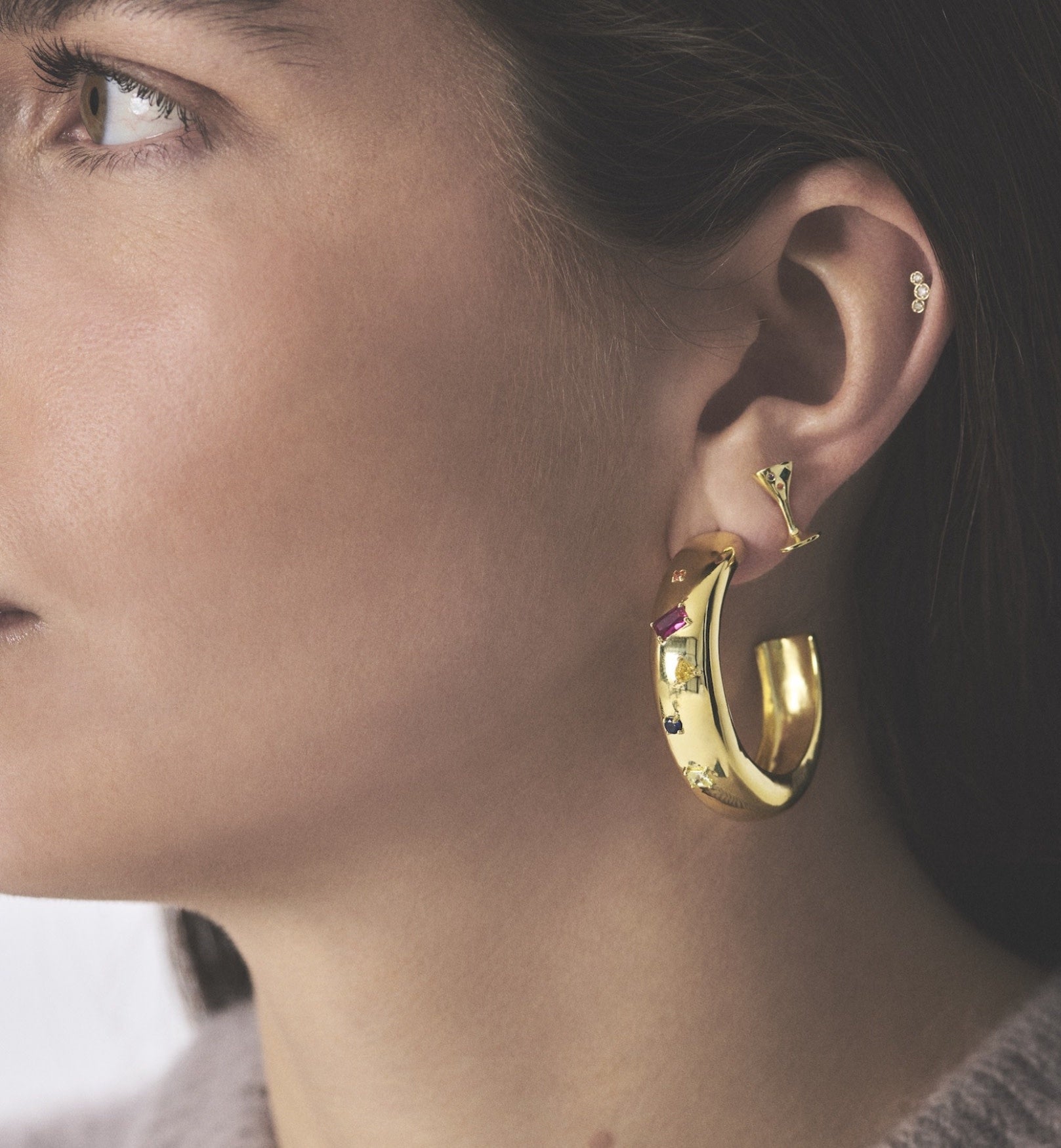 Single Goblet Stud - Gold Plated