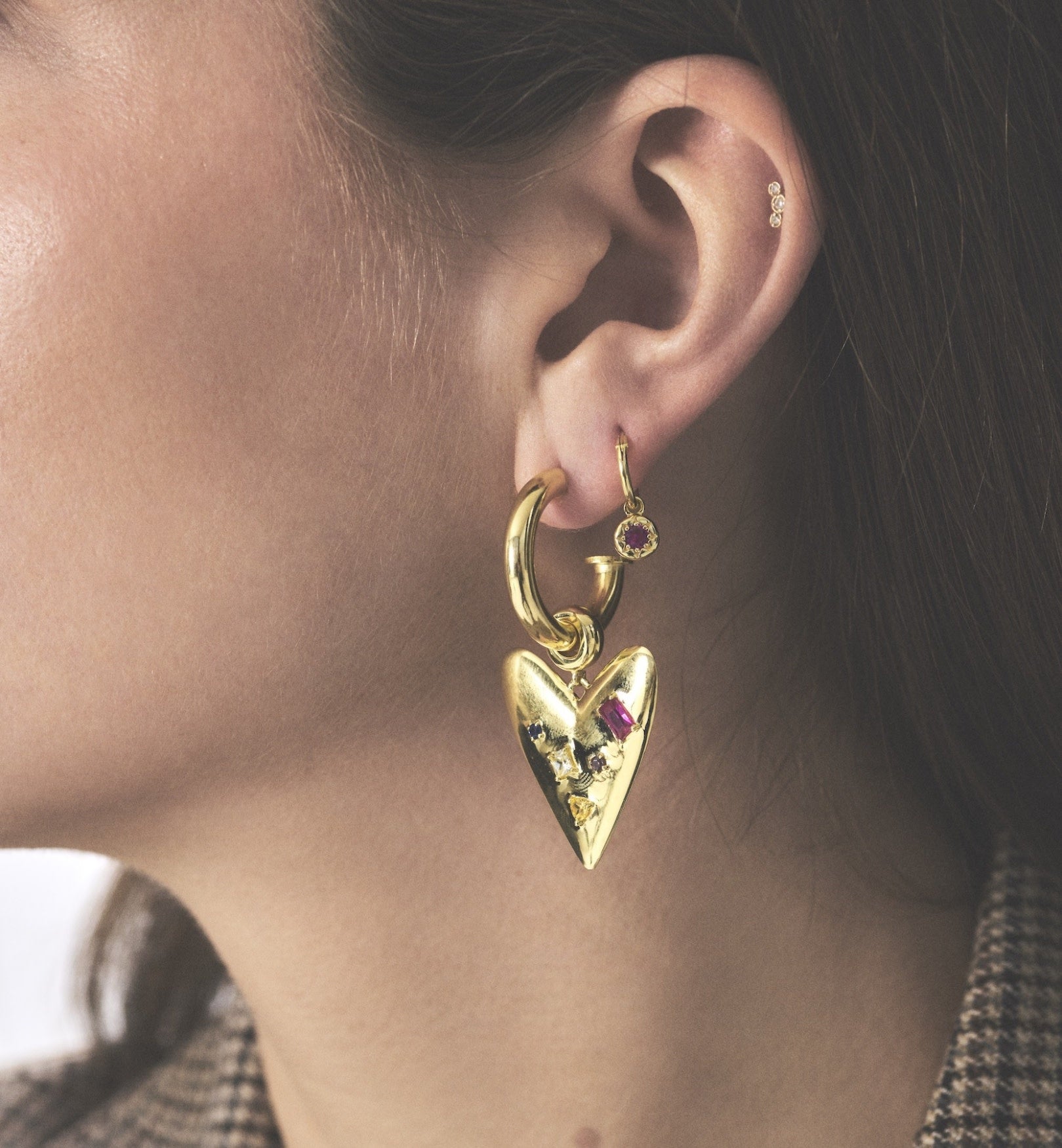 Boucles d'oreilles créoles Karma - Plaqué or