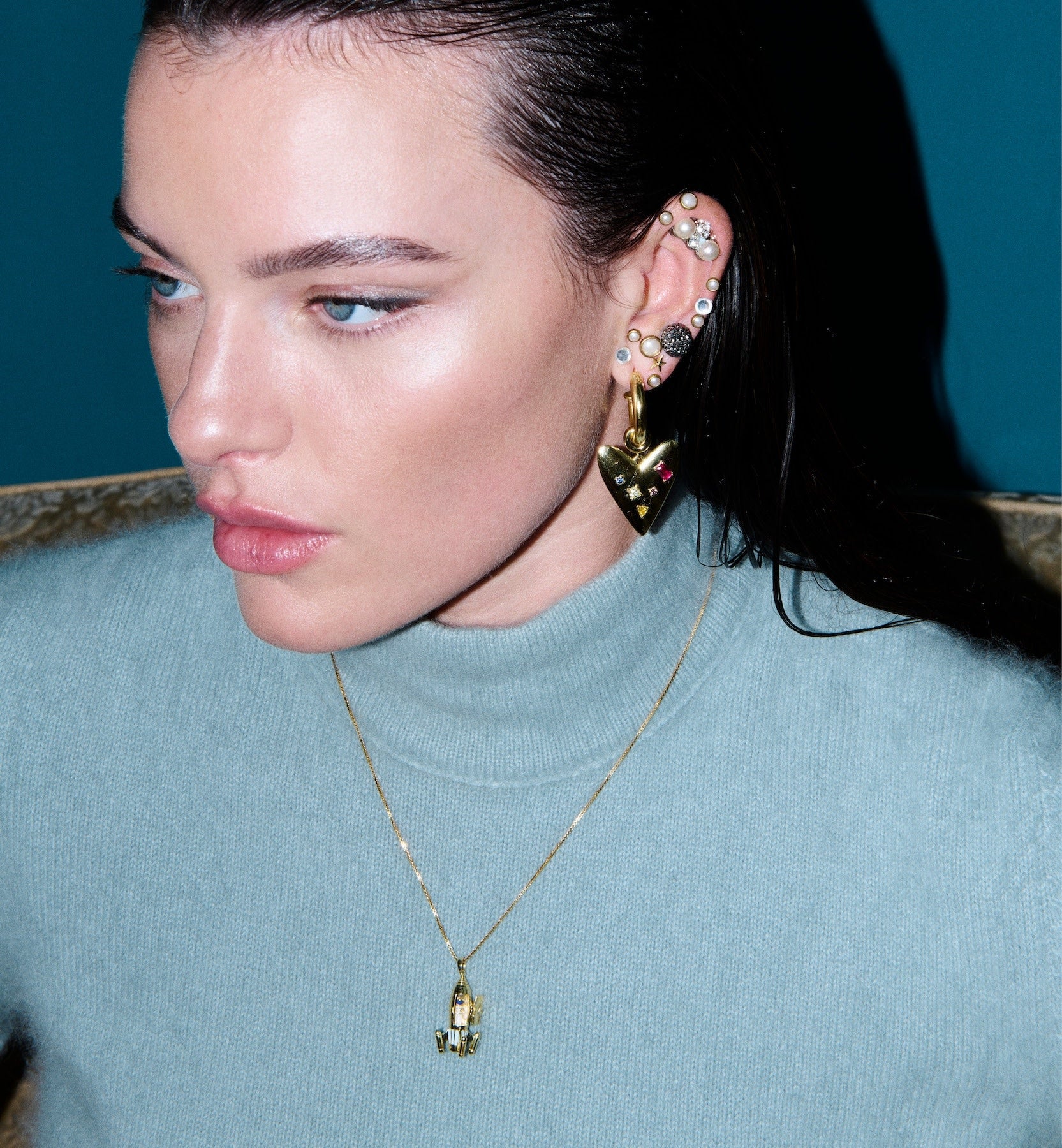 Boucles d'oreilles créoles Karma - Plaqué or