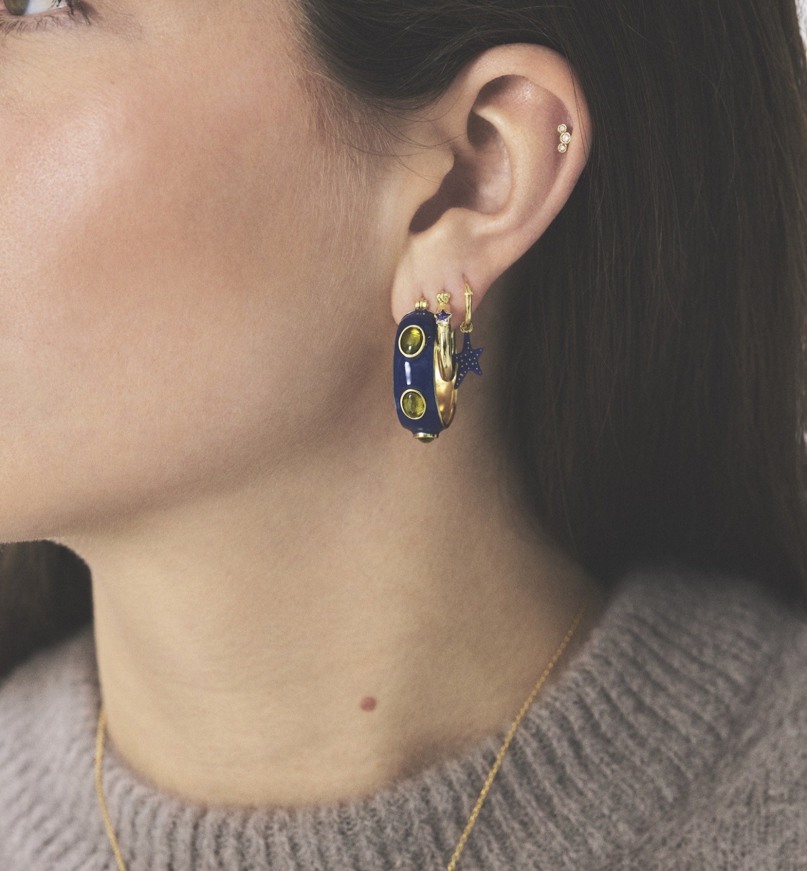 Single Sally Hoop Earring - Gold Plated