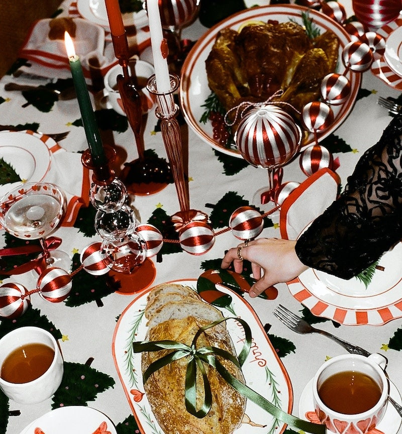 Winterbessen bubbelkaarsenhouder - Rood