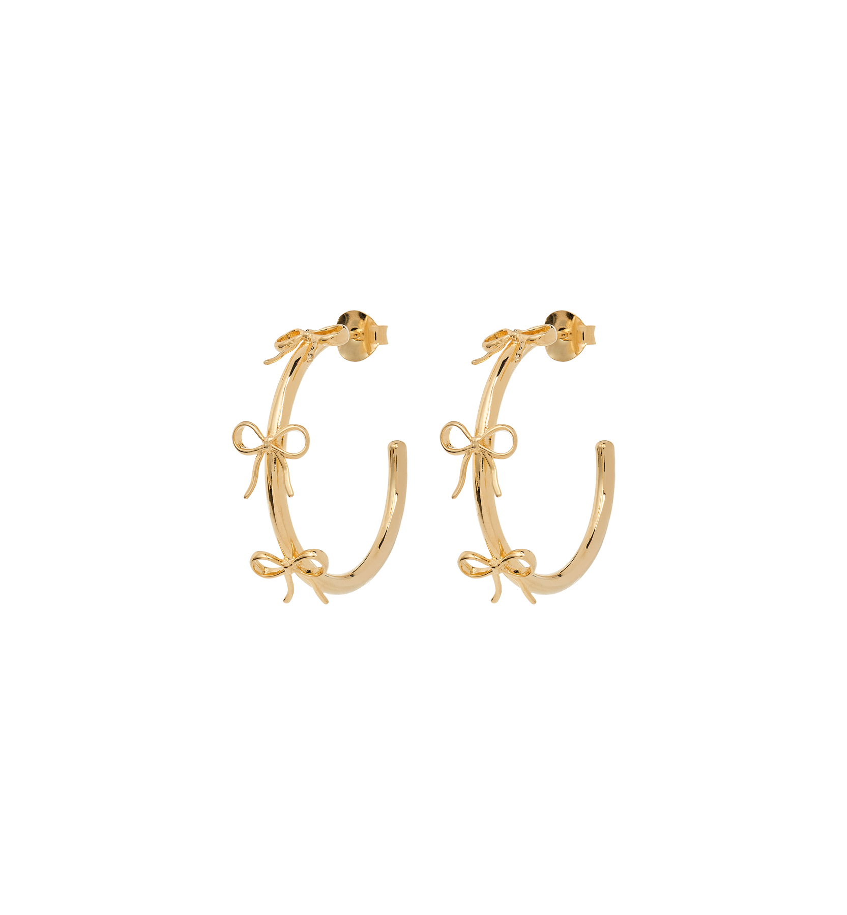 Grote strik oorringen - goud