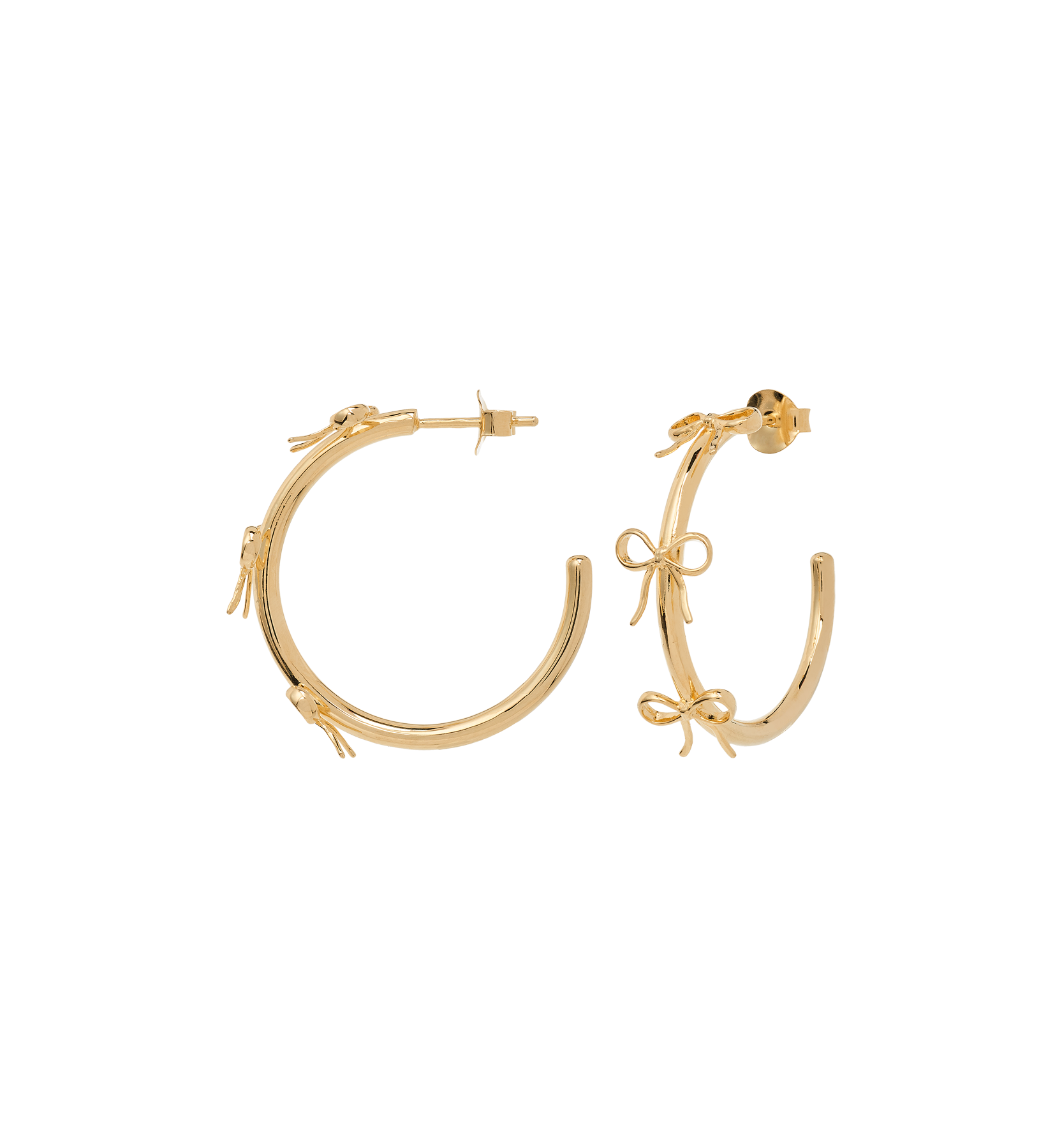 Grote strik oorringen - goud