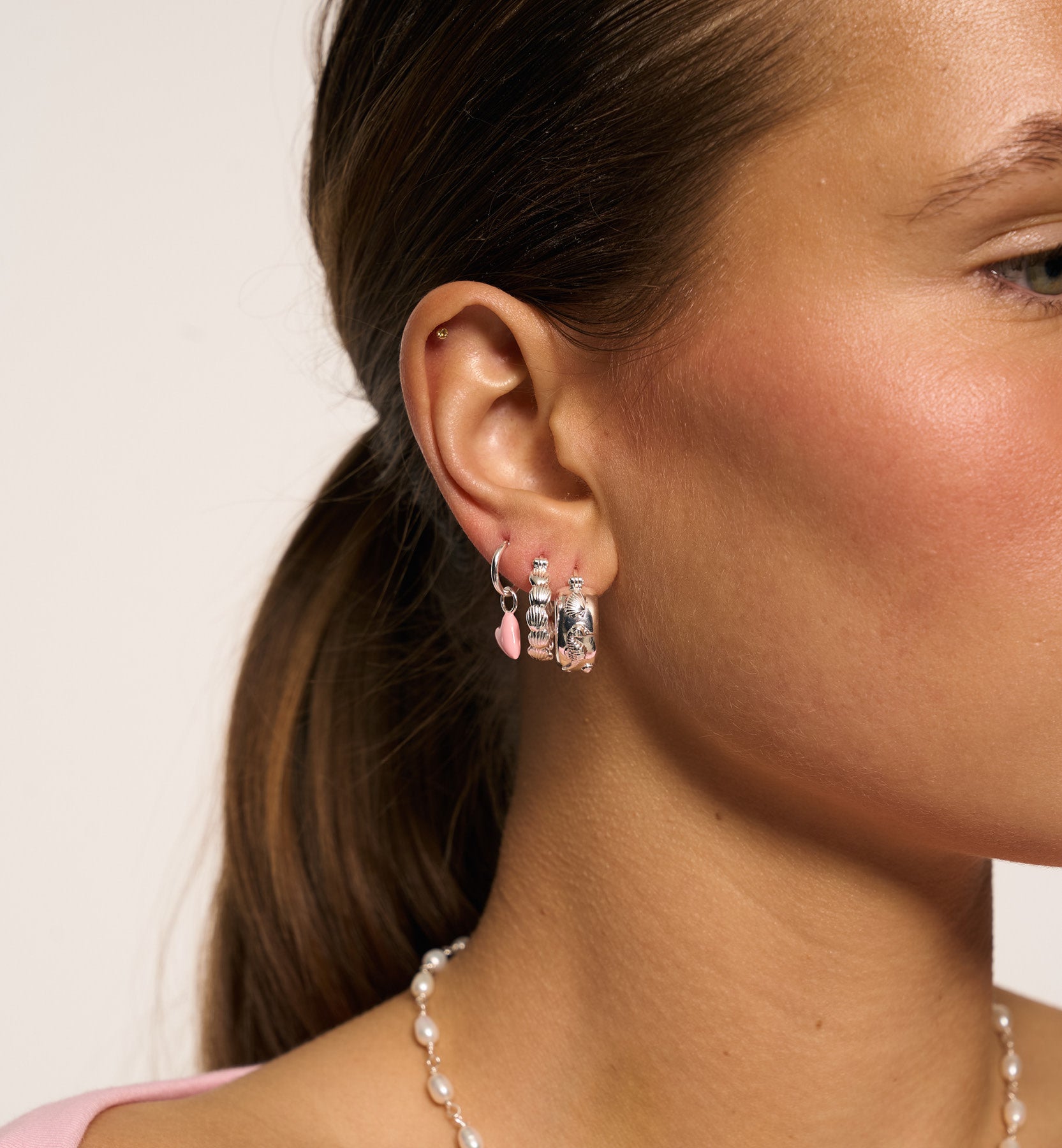 Boucles d'oreilles créoles Sable - argent