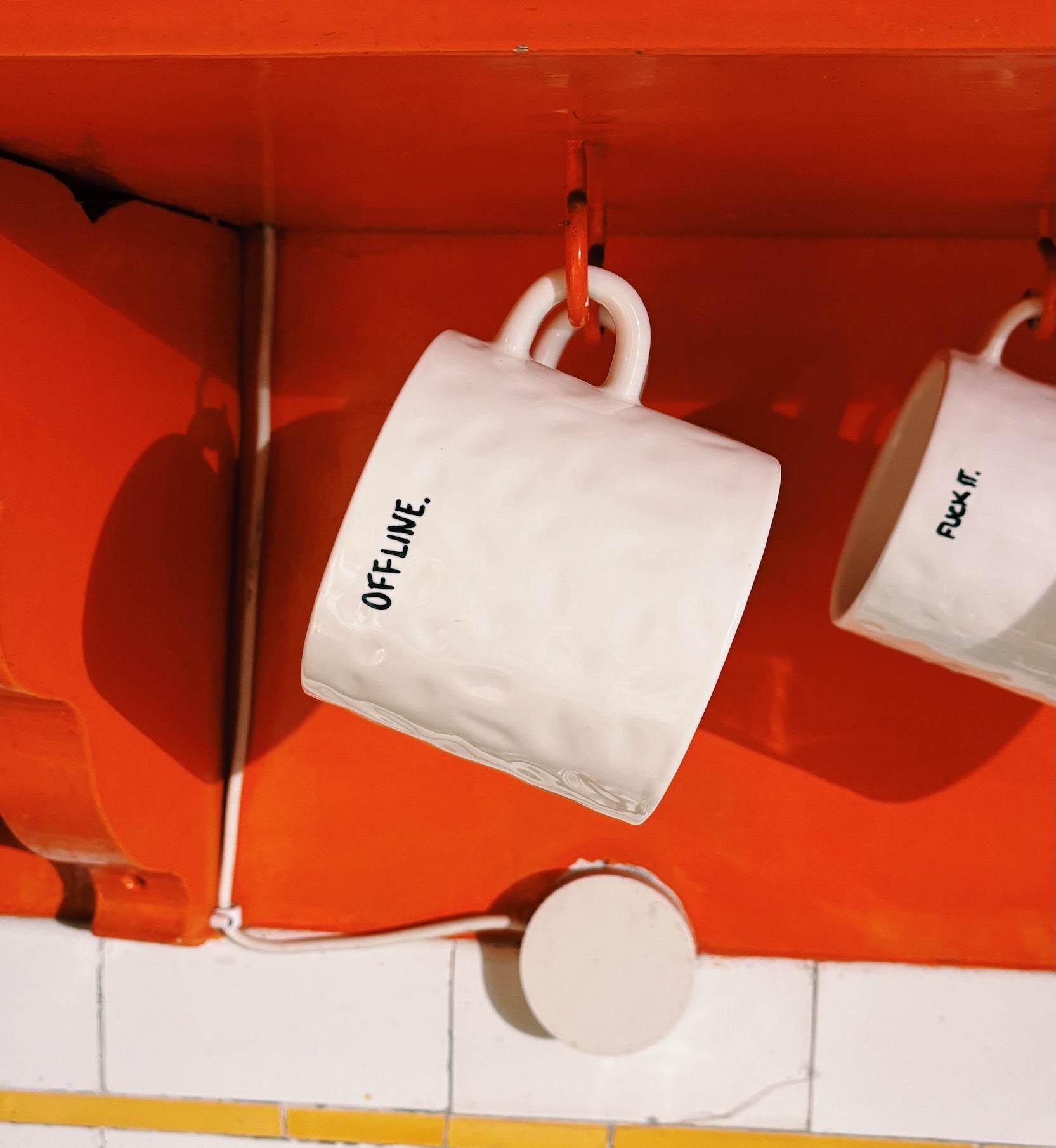 Set van 2 mokken met de tekst "Alles over balans" - Meerkleurig