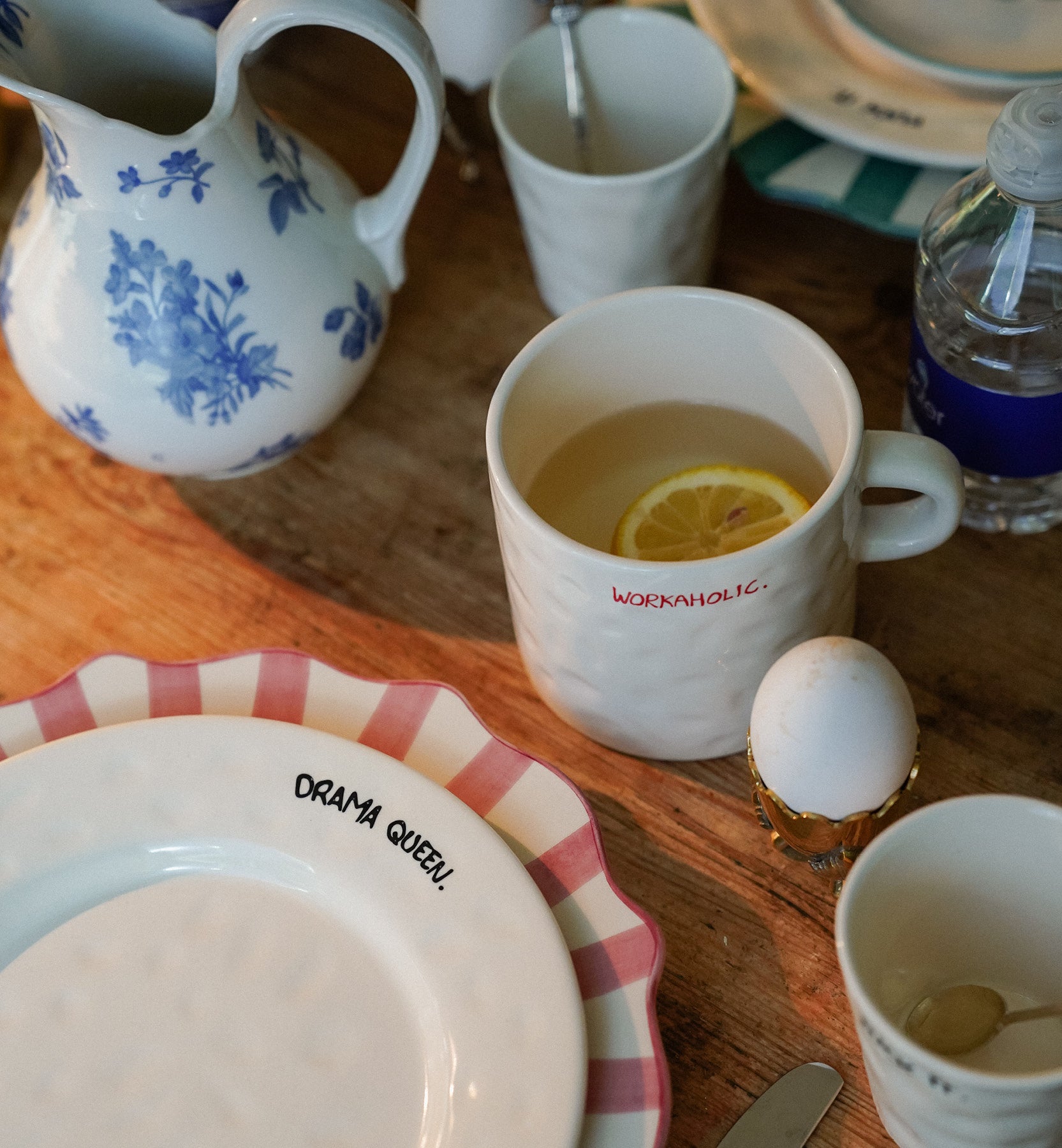 Set van 2 mokken met de tekst "Alles over balans" - Meerkleurig