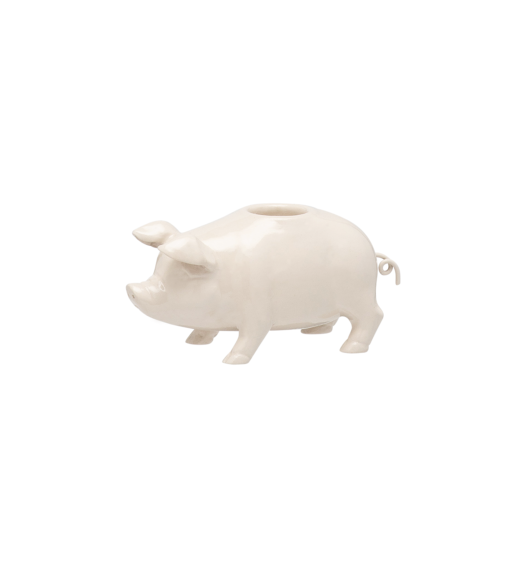 Piggy candle holder - White