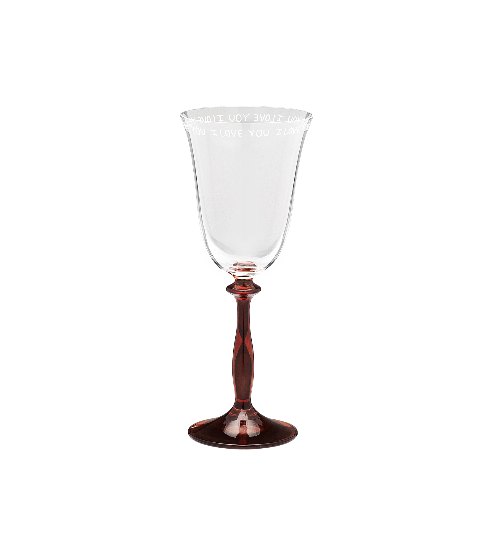 I love you wine glass - White