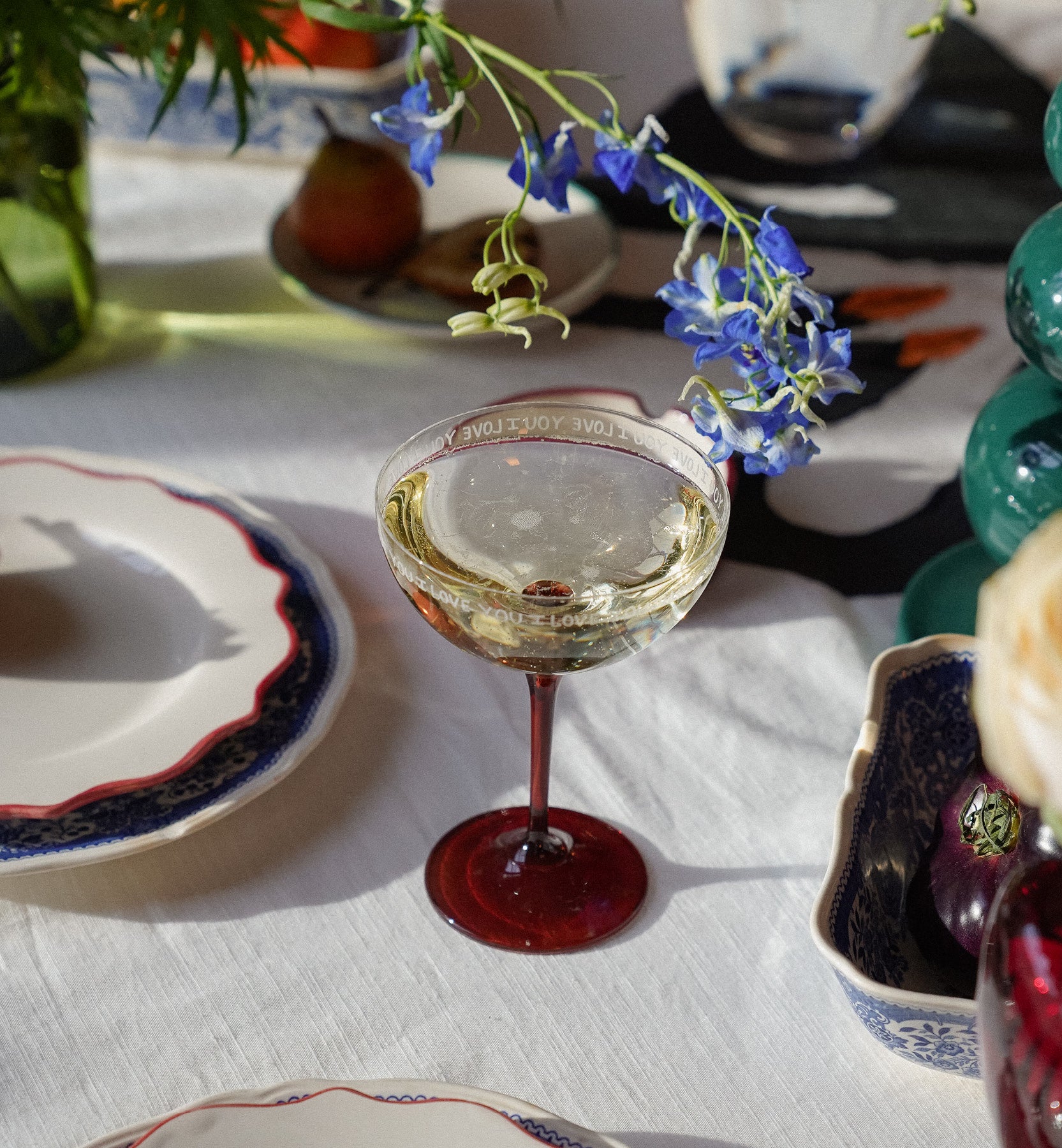 I love you champagne glass - White