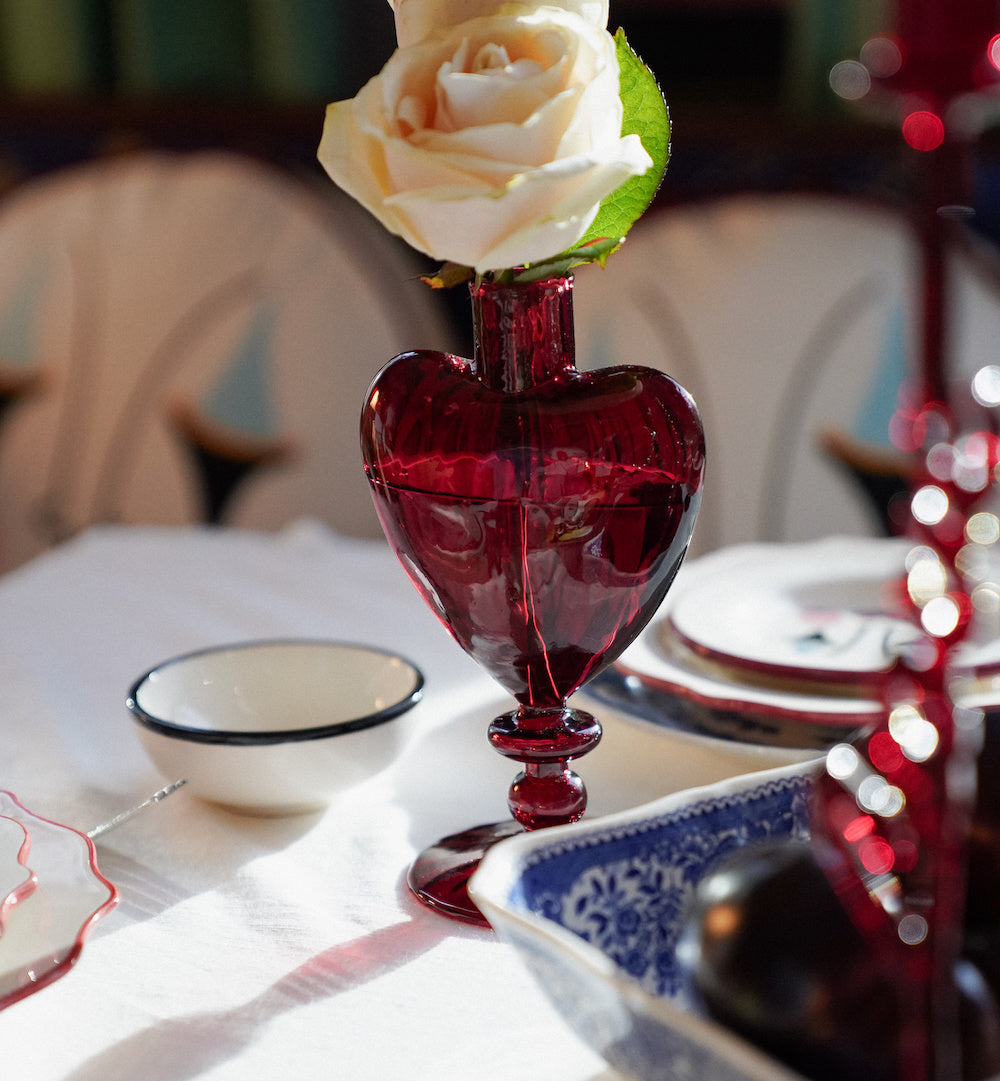 Maroon candle holder