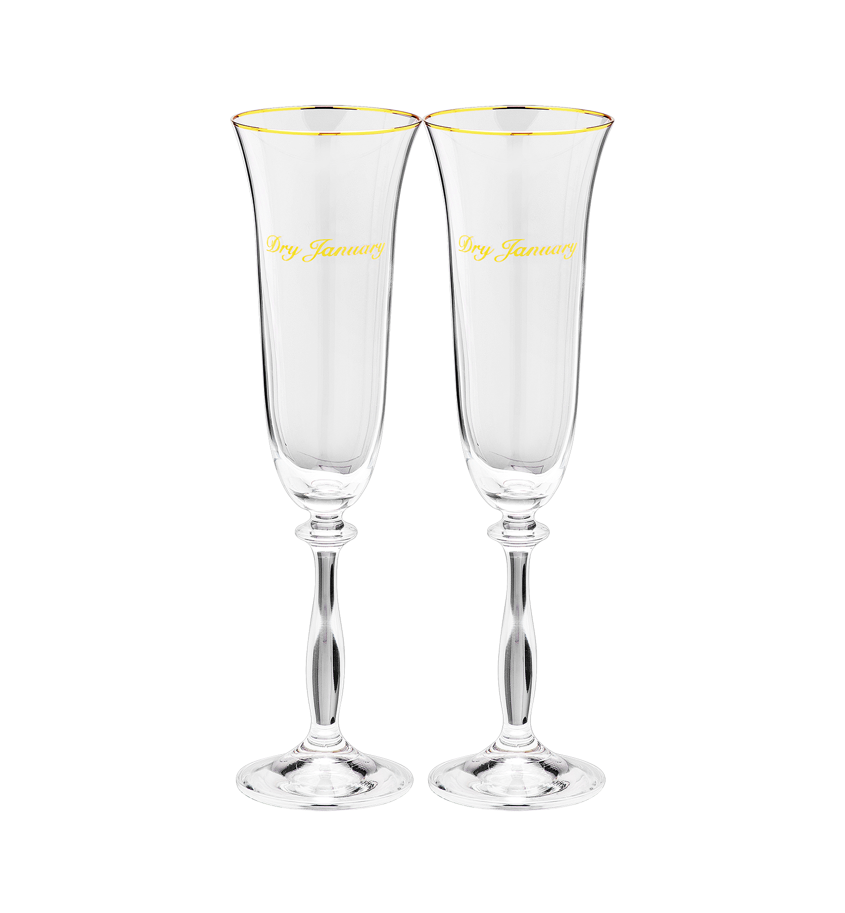 Dry January champagne flute set of 2