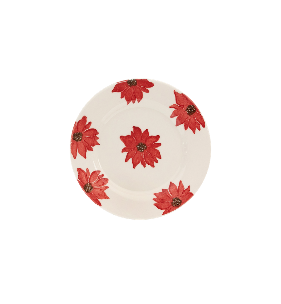 Fiorita breakfast dessert plate - Red