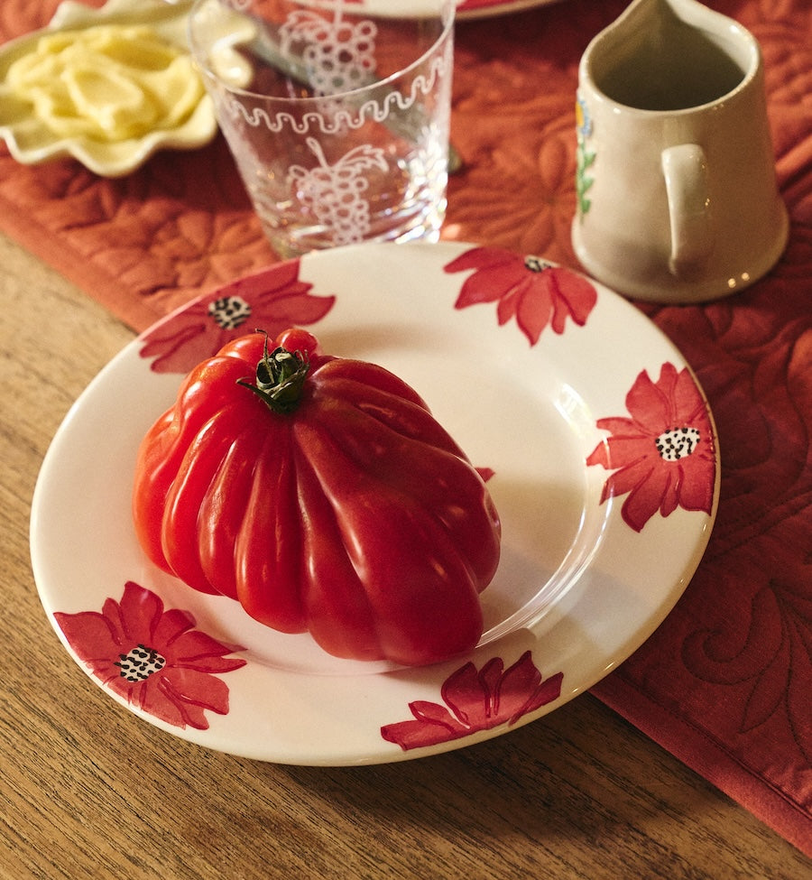 Fiorita breakfast dessert plate - Red
