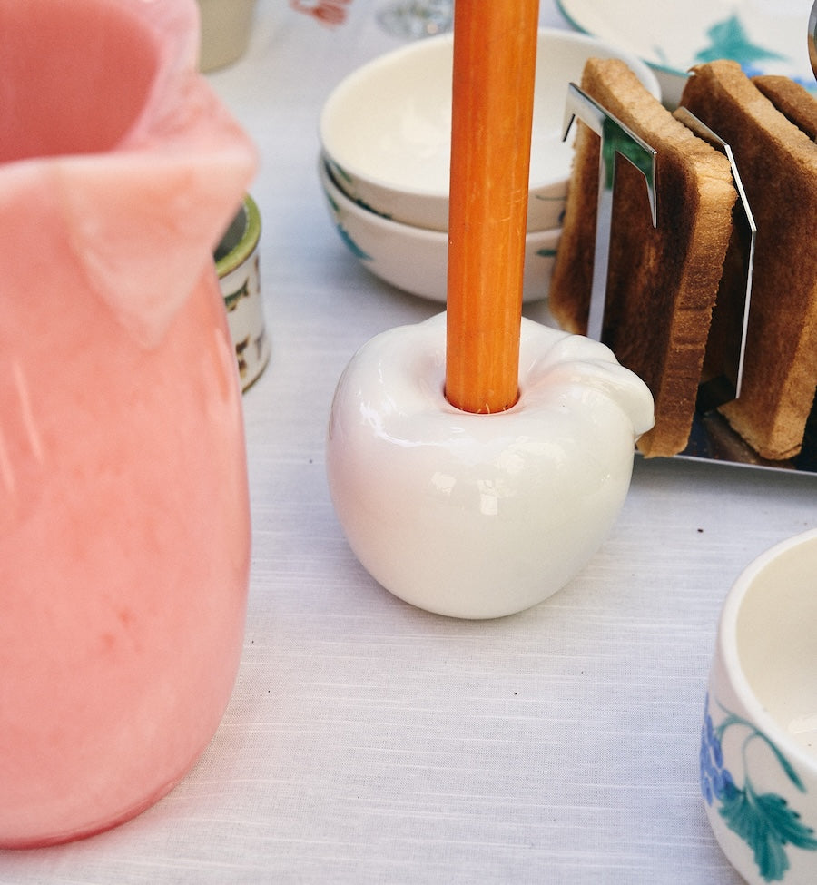 Apple of my eye candle holder - White