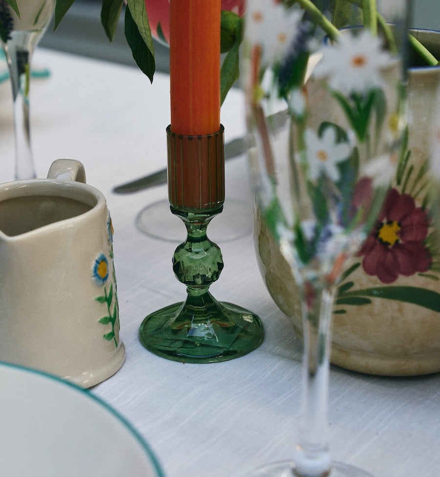 Sage gemma candle holder - Green