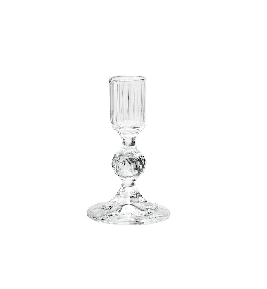 Clear gemma candle holder - White