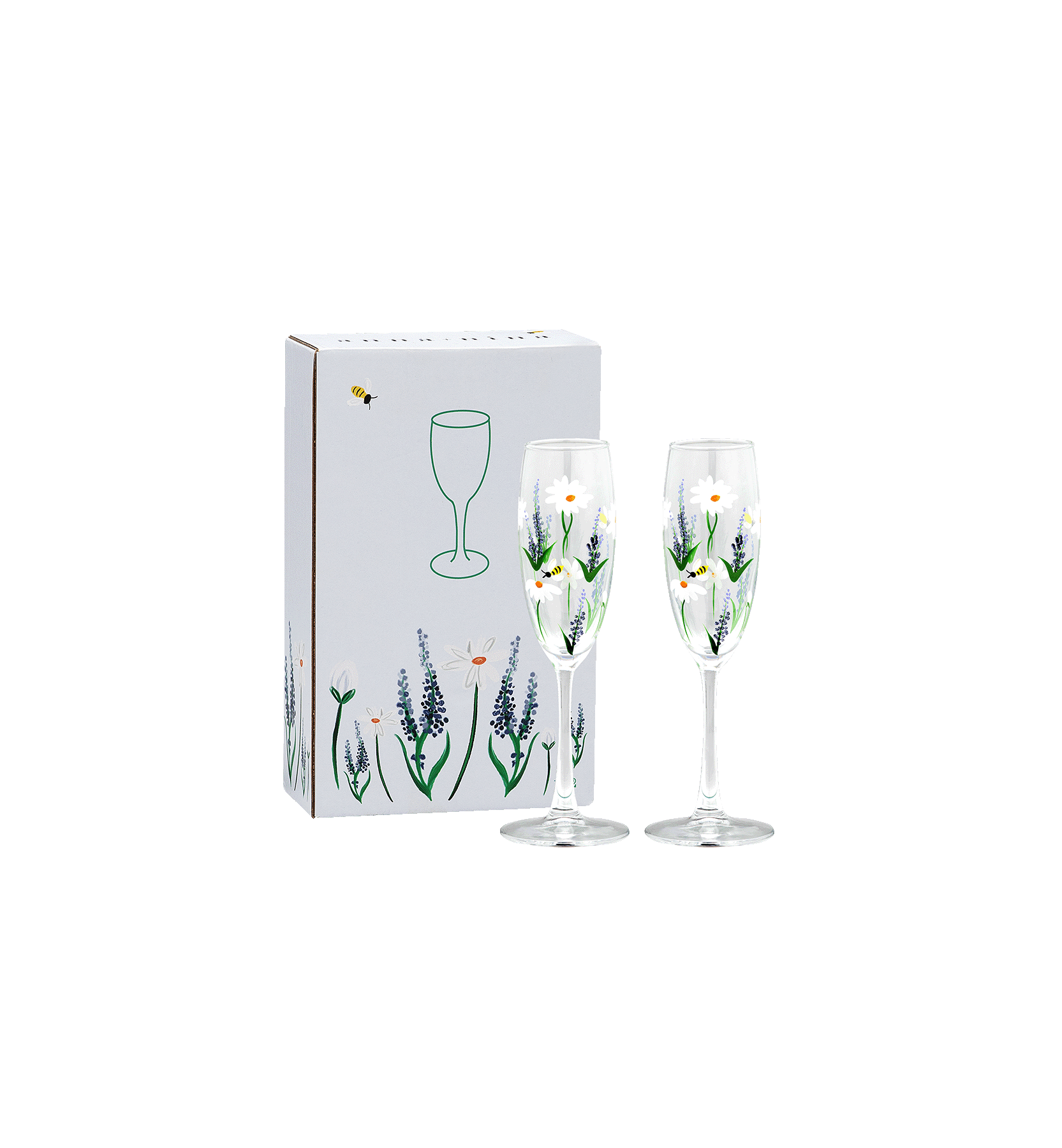 Springtime toast champagne flute set of 2 - Multicolor