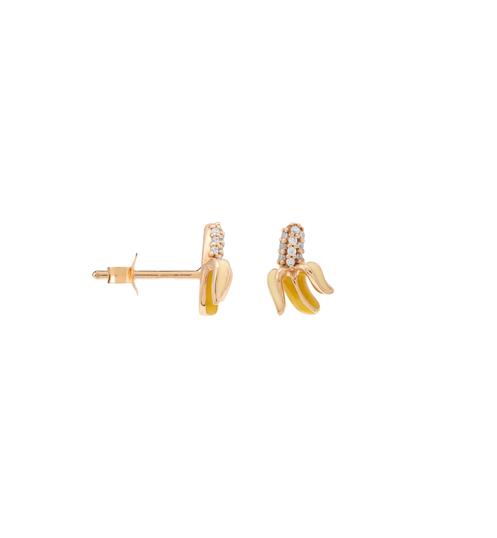 Single banana stud - Gold