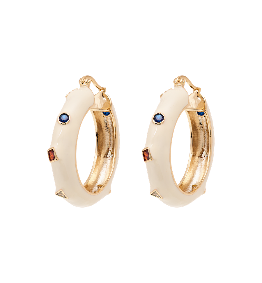 Tutti frutti hoop earrings - Gold