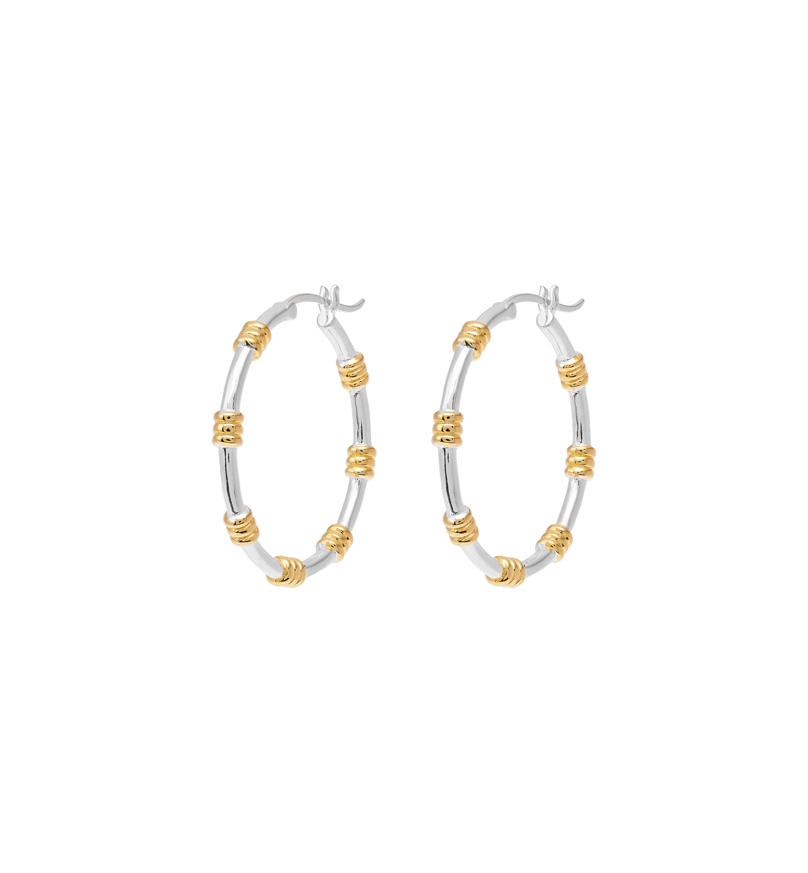 Dual hoop earrings - Silver