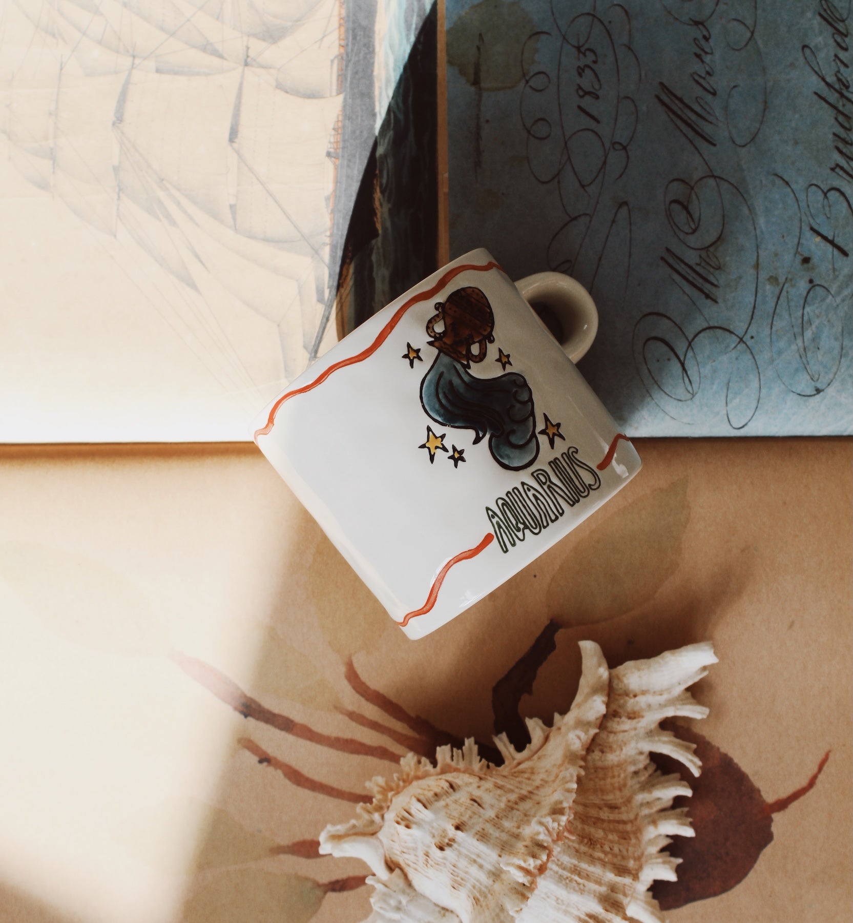 Zodiac tea mug aquarius