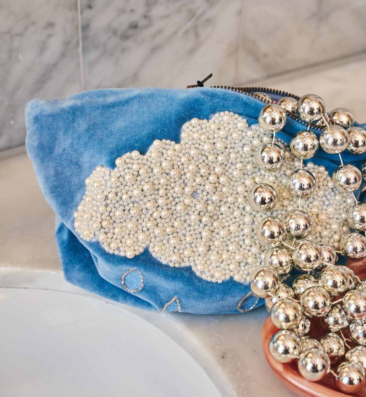 Beaded Pearly Weather Make-up Bag