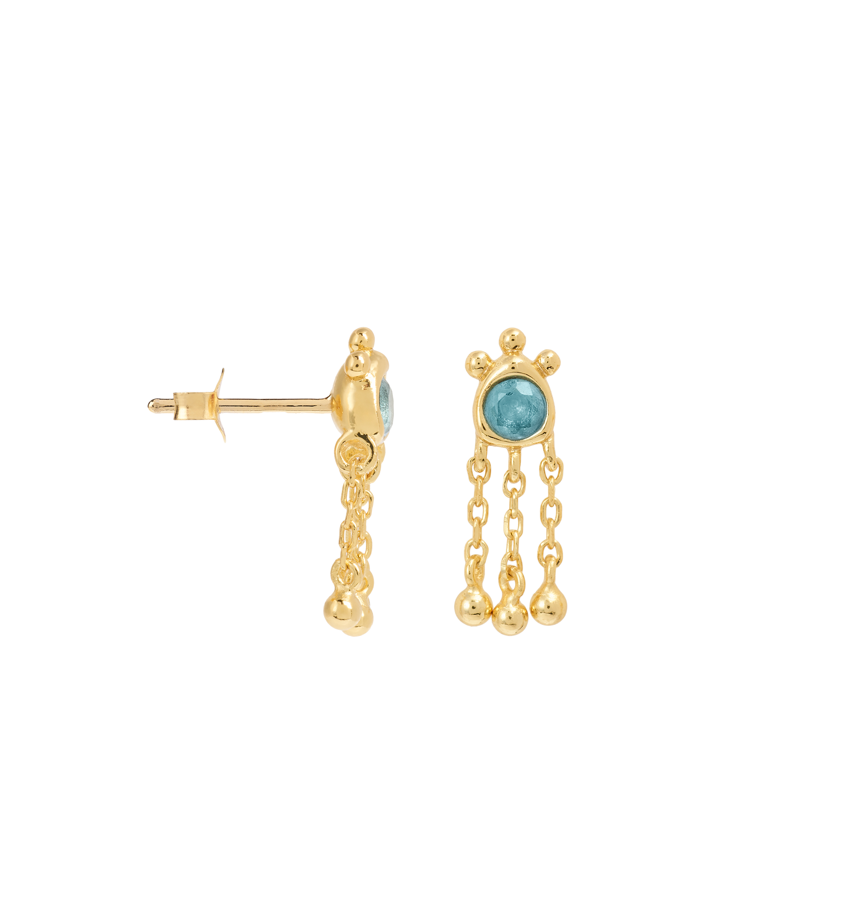 Single pebble stud - Gold
