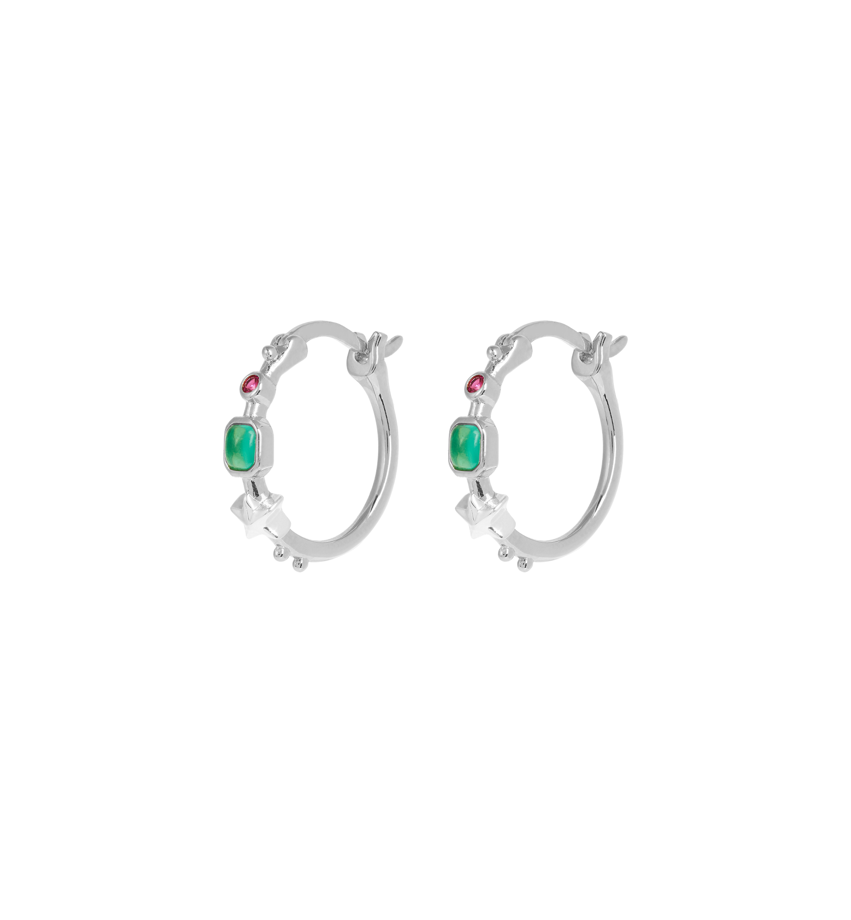 Small storybook hoop earrings - Silver