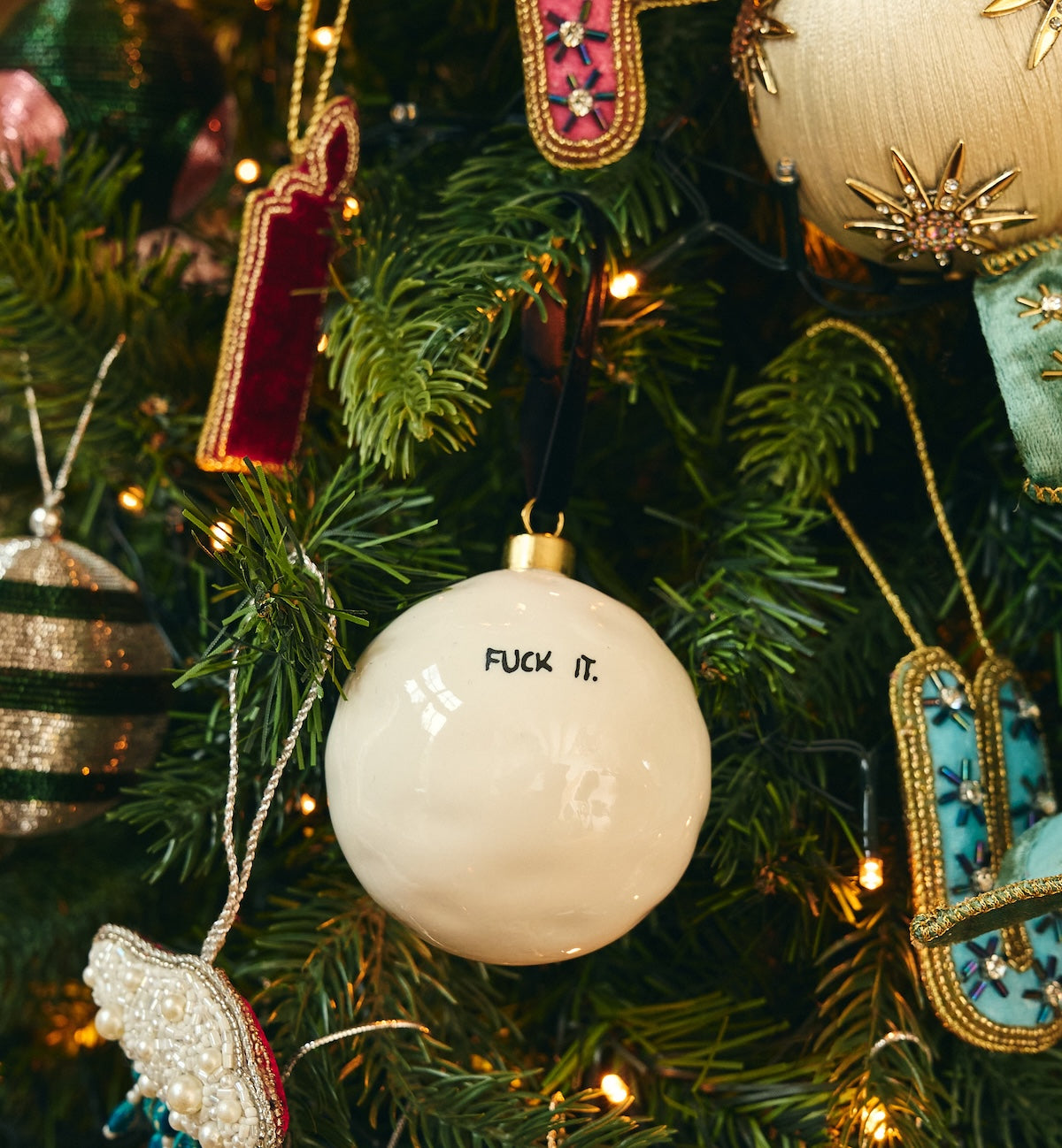 Fuck it ornament - White