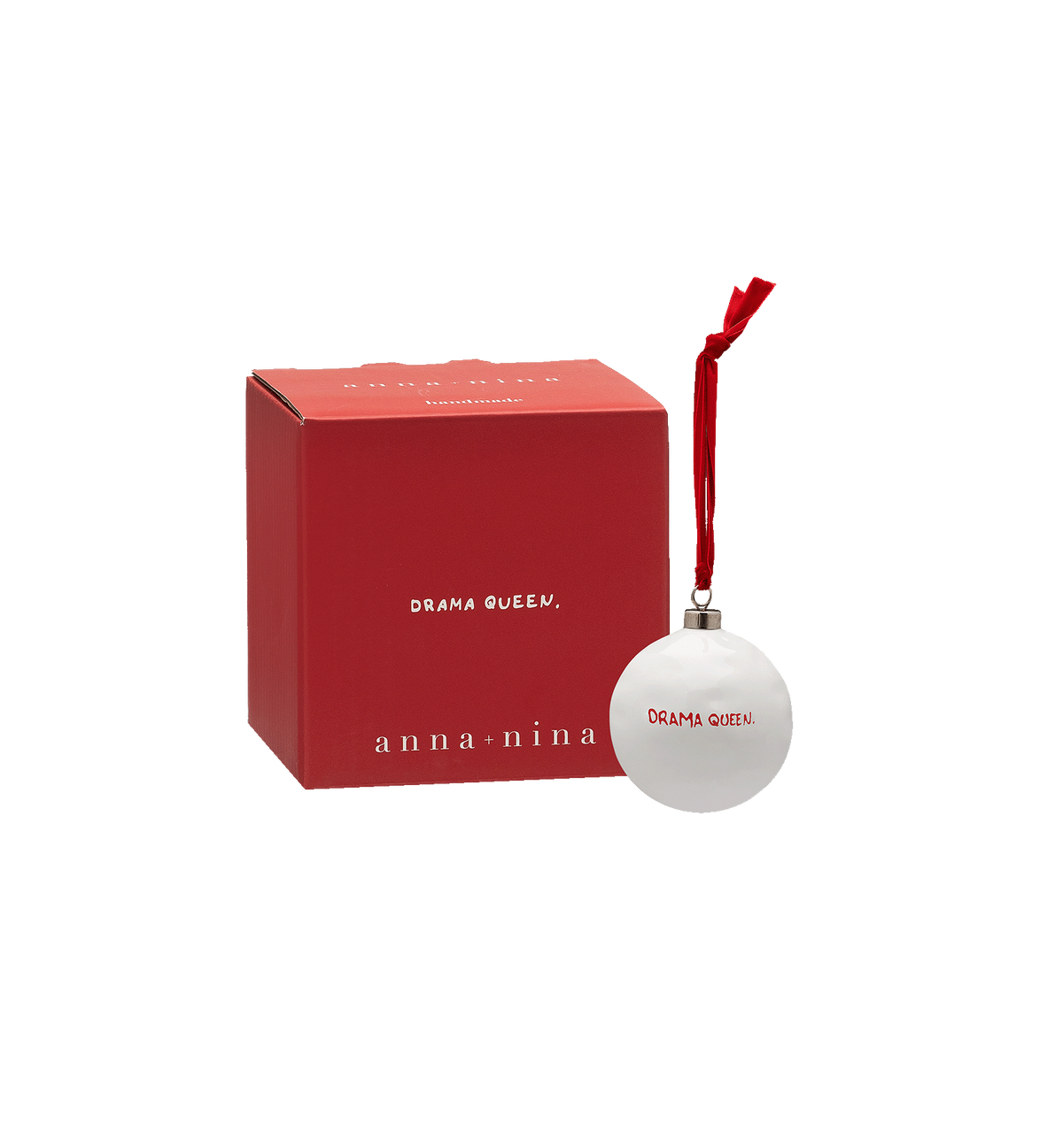 Drama queen ornament - White