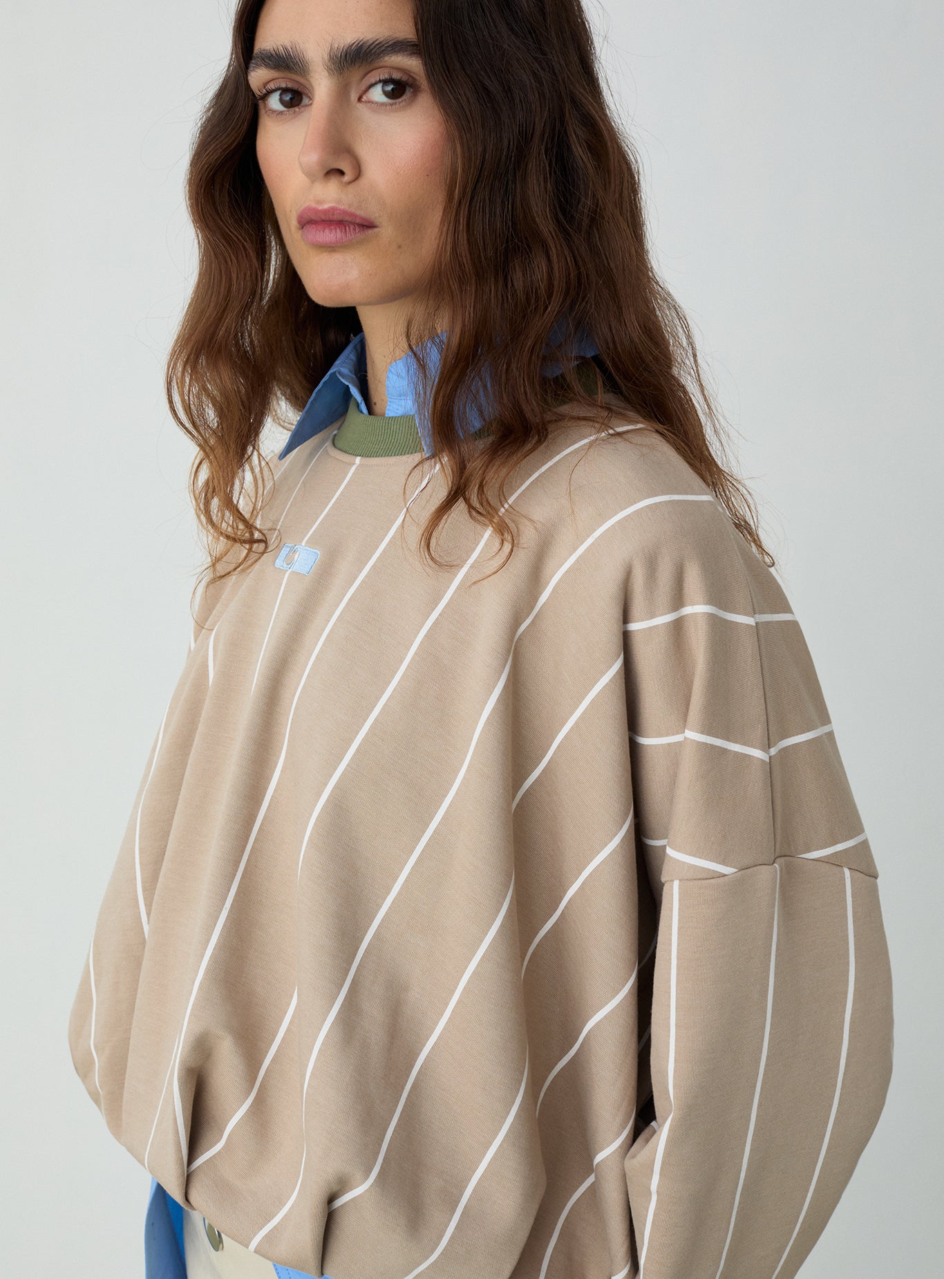 Kelly sweatshirt - Beige stripes