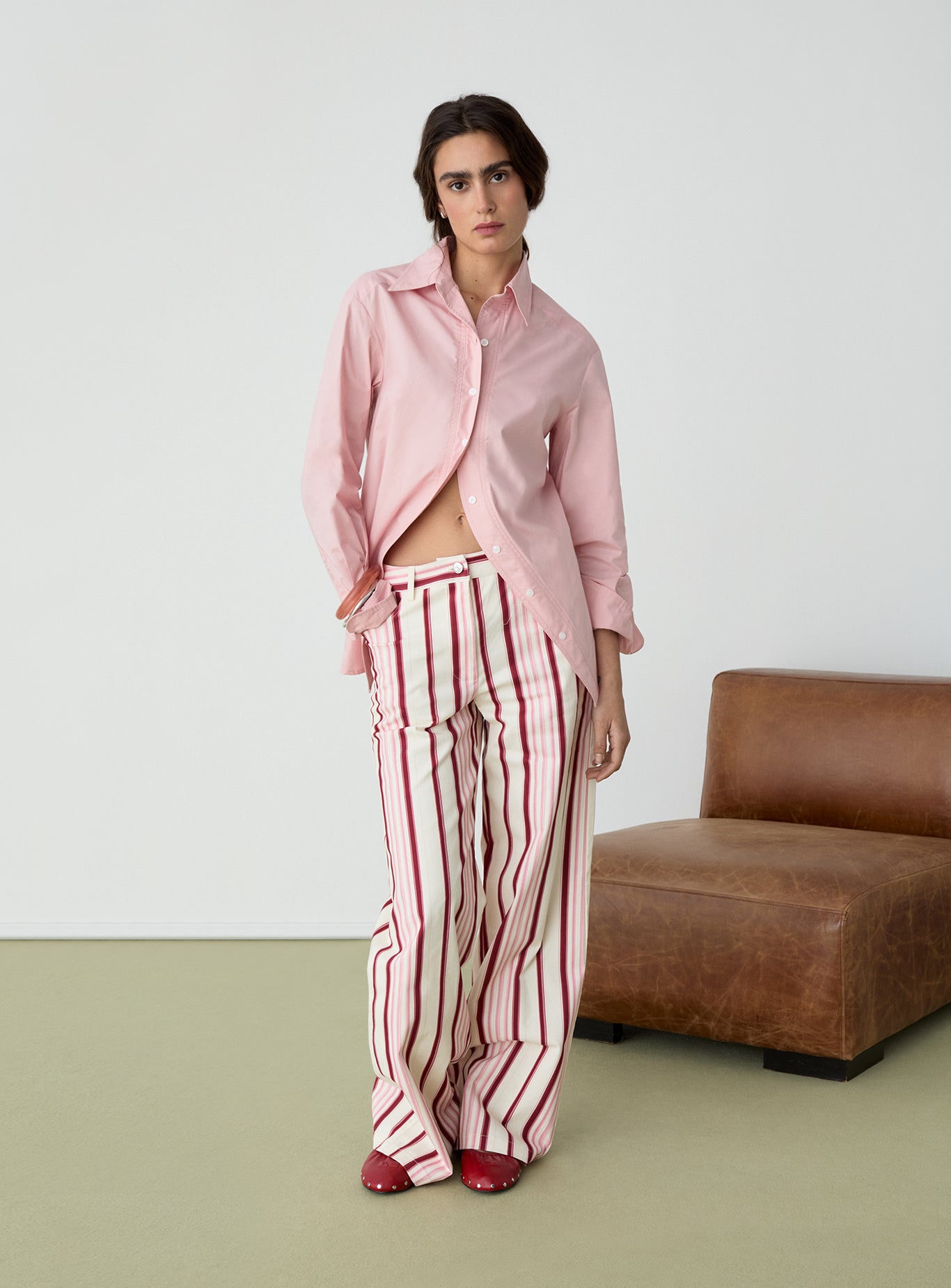 Leroy twill pants- Pink stripes