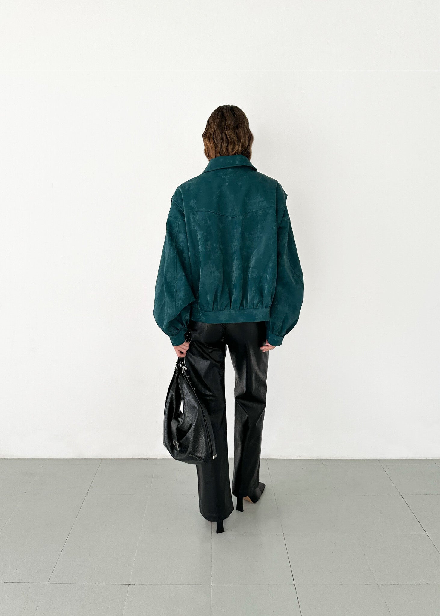 CUPIDO TEAL GREEN BOMBER JACKET