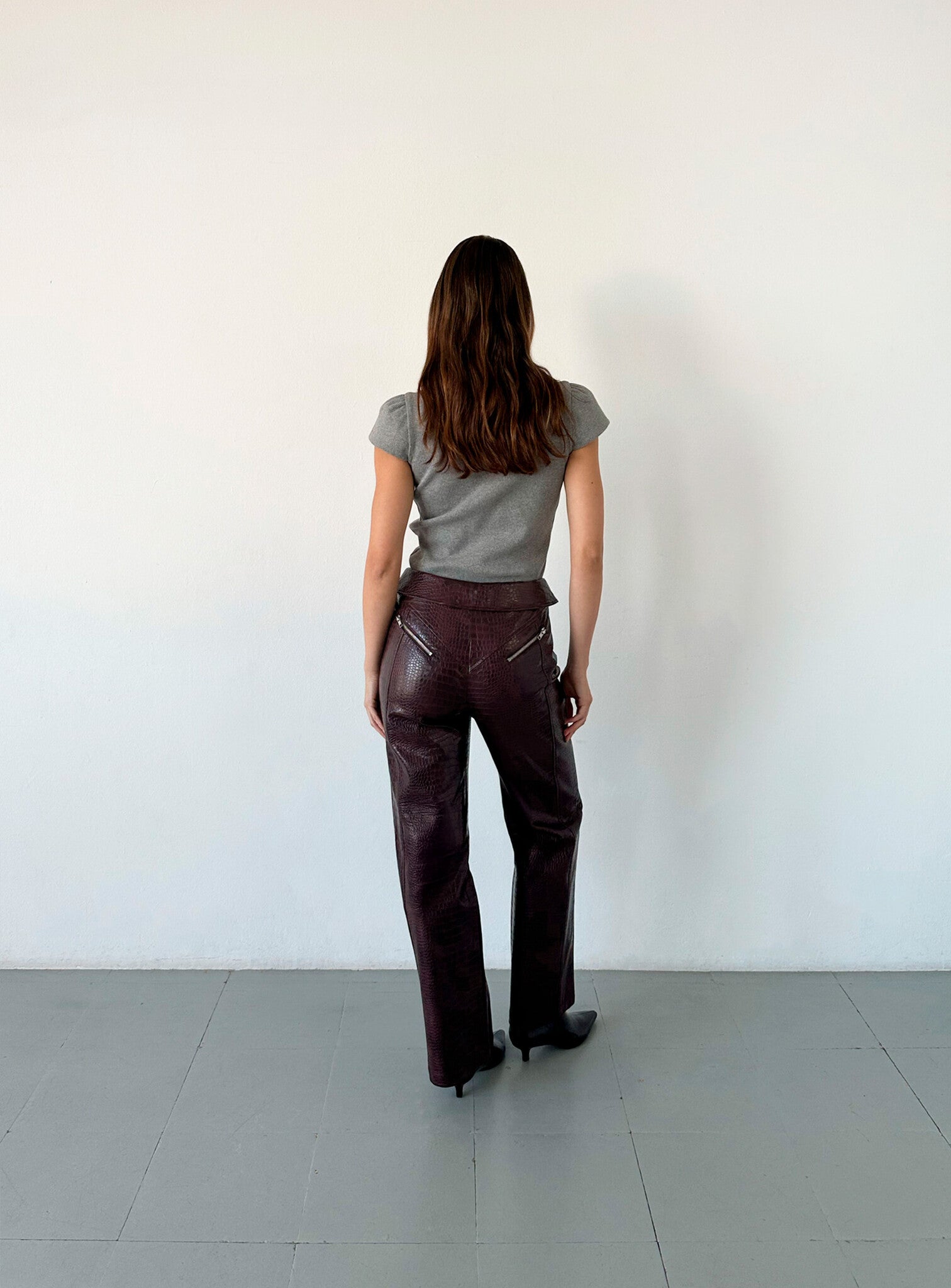 Horus textured pants - Burgundy