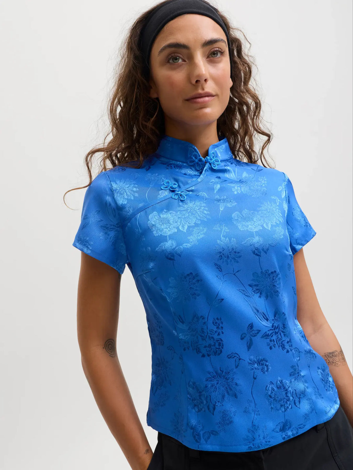JXSIV MANDARIN SS TOP WVN - TRUE BLUE
