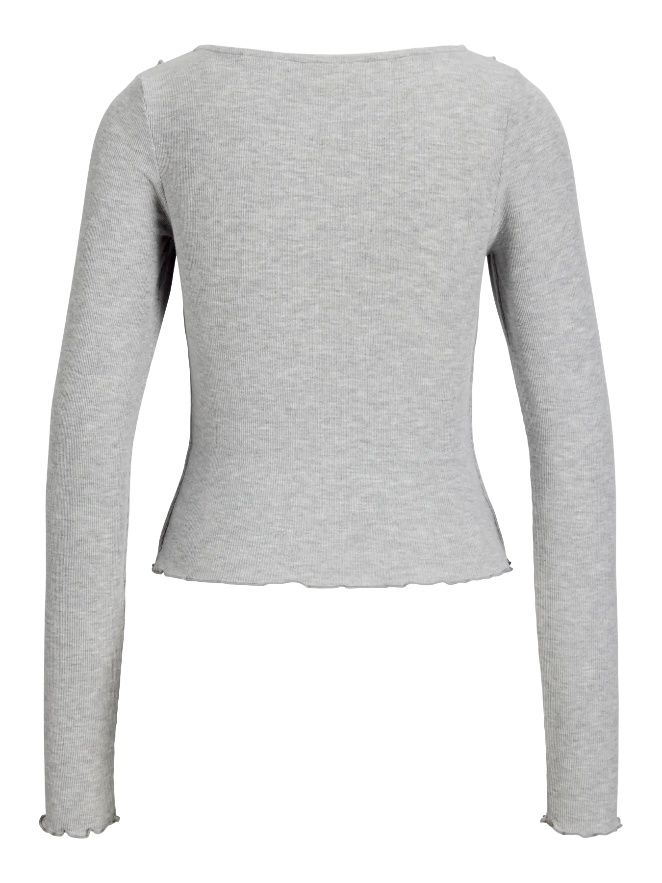 JXUMA RIB BOW TOP - LIGHT GREY MELANGE